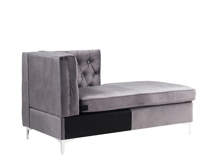 Jaszira - Modular Chaise - Gray Velvet, dark gray