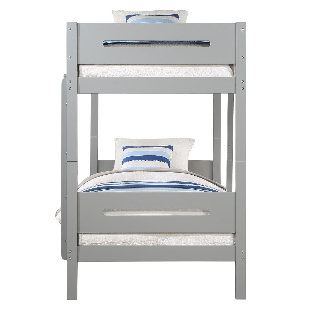 Edah - Twin Over Twin Bunk Bed - Gray, gray, view 3