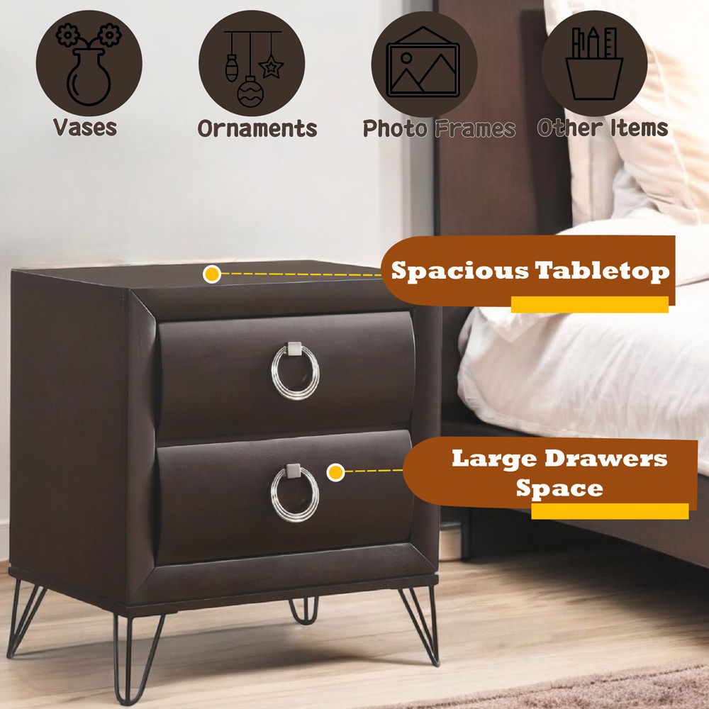Tablita - Nightstand - Dark Merlot, dark brown, view 3