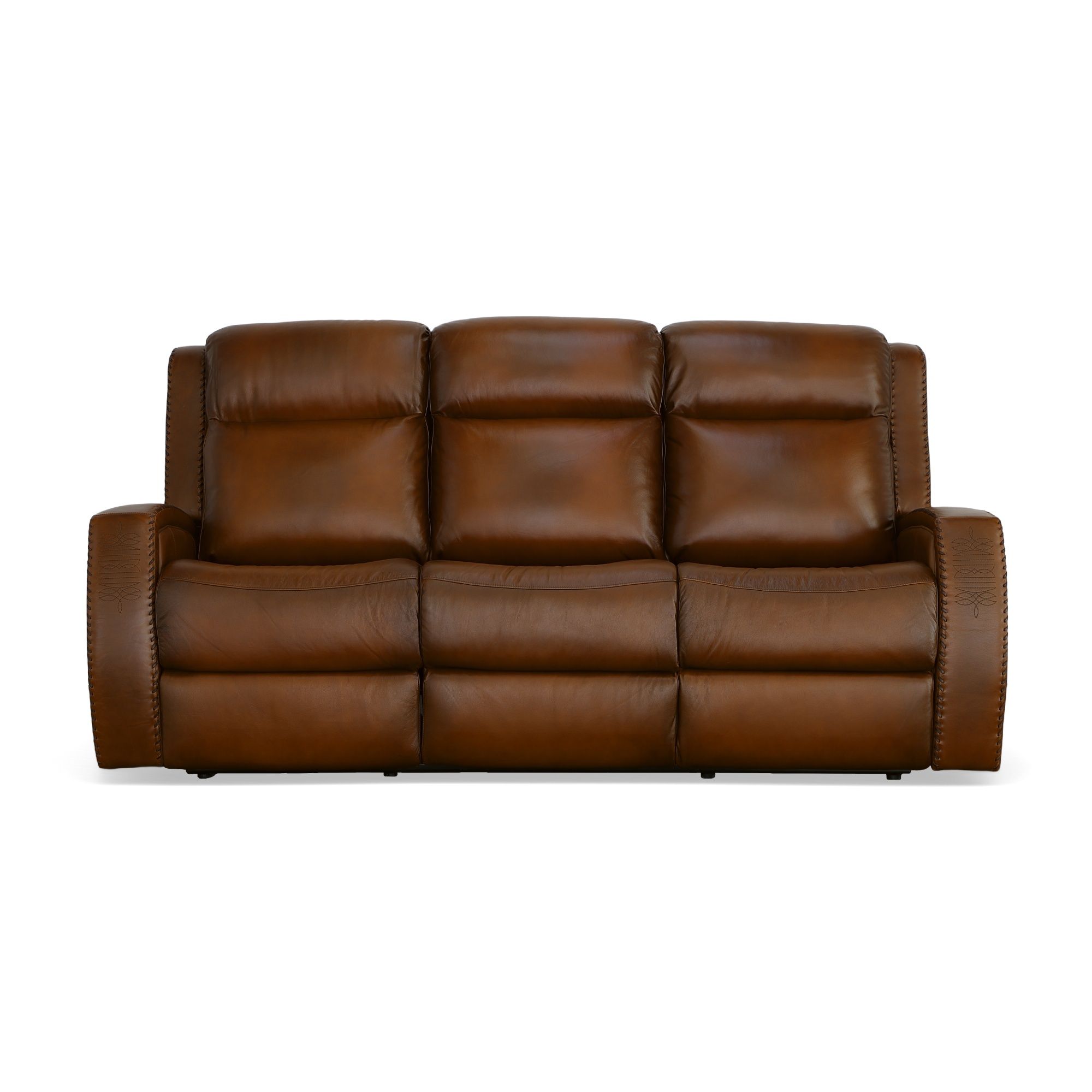 Mustang - Power Sofa With Power Headrest - Rust, light brown, view 3