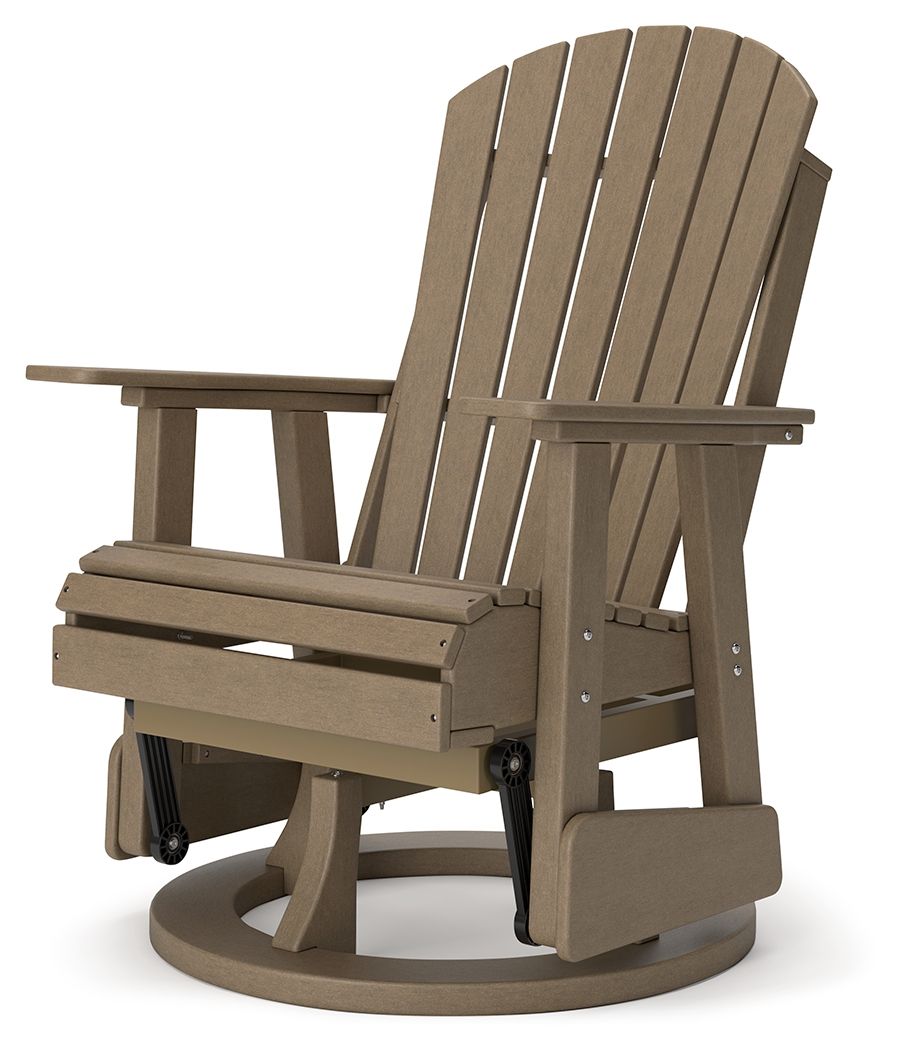 Ashley Furniture Hyland Wave - 4 Pc. - Glider Loveseat, 2 Swivel Glider Chairs, Cocktail Table - Driftwood - Image 6