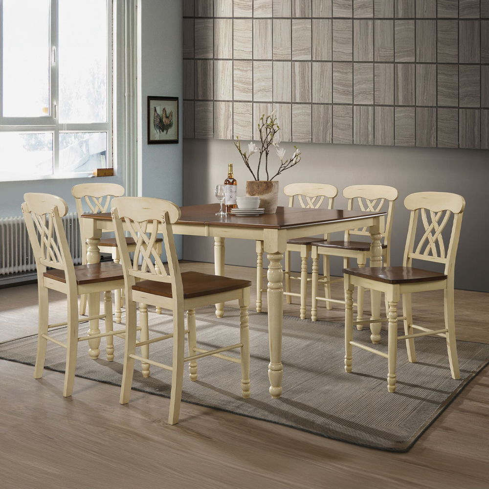 Dylan - Counter Height Table - Buttermilk & Oak, white, view 4