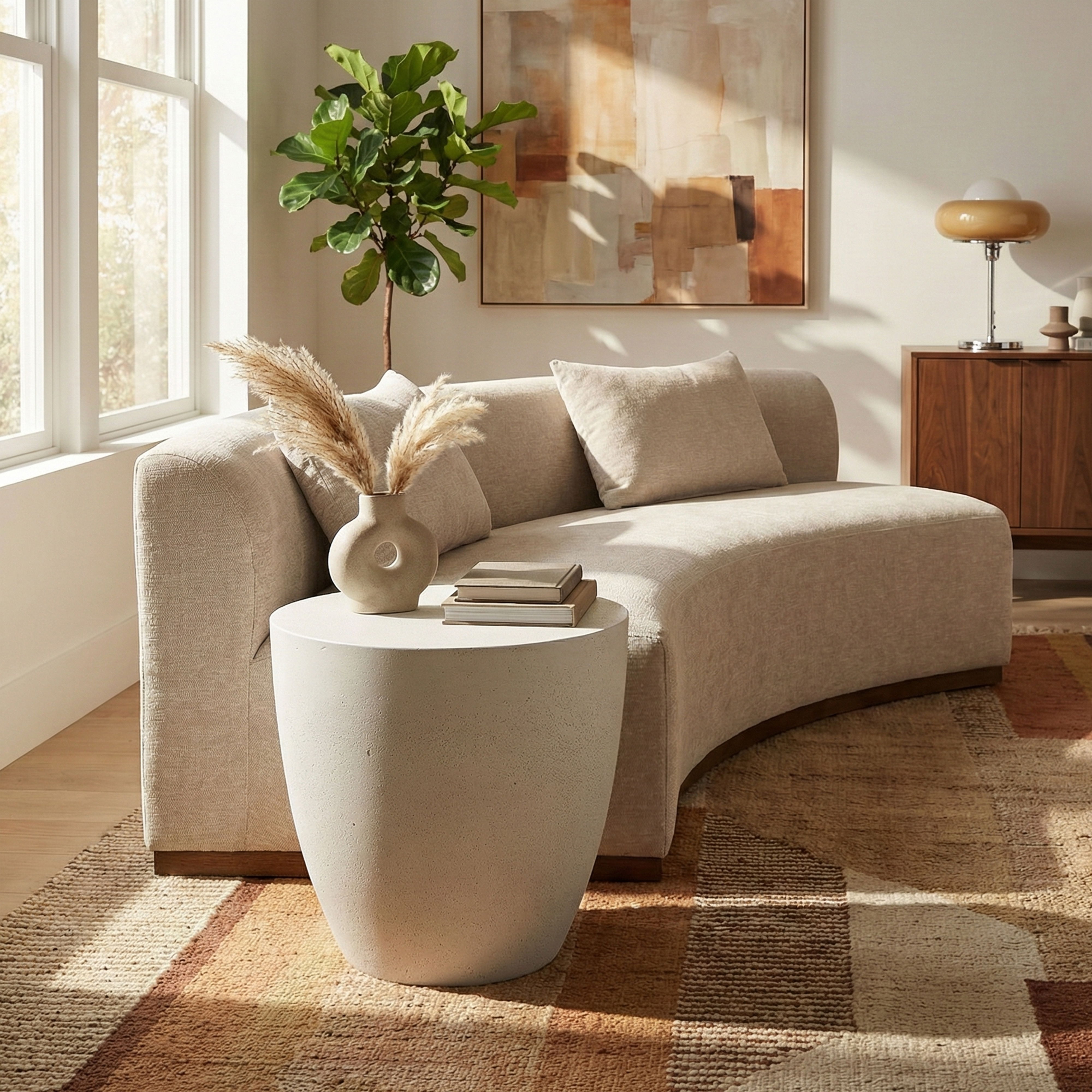 Reggio - Concrete Indoor/Outdoor End Table - White