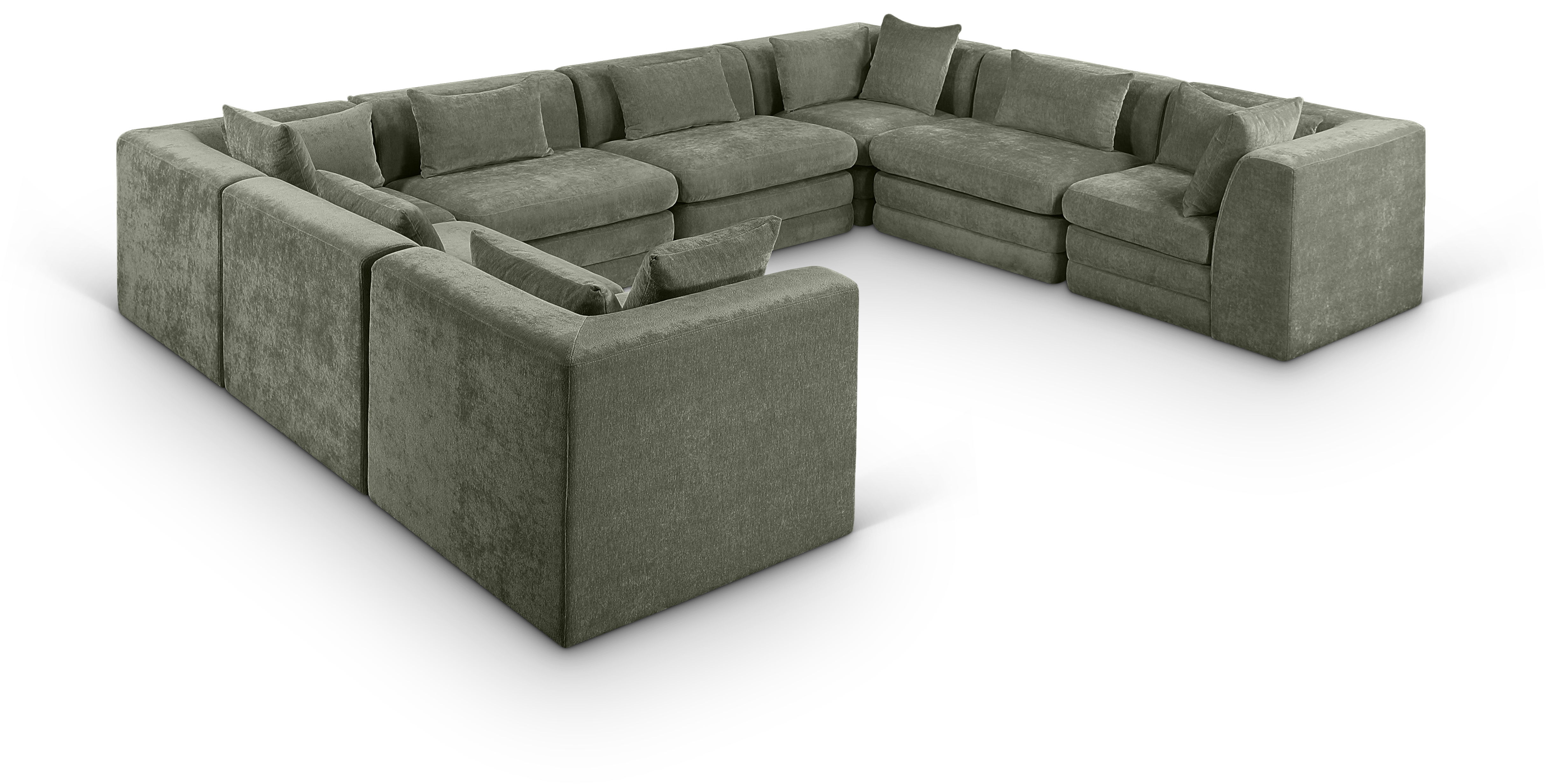 8 Pc · Chenille Fabric 152" Upholstered Modular Sectional
