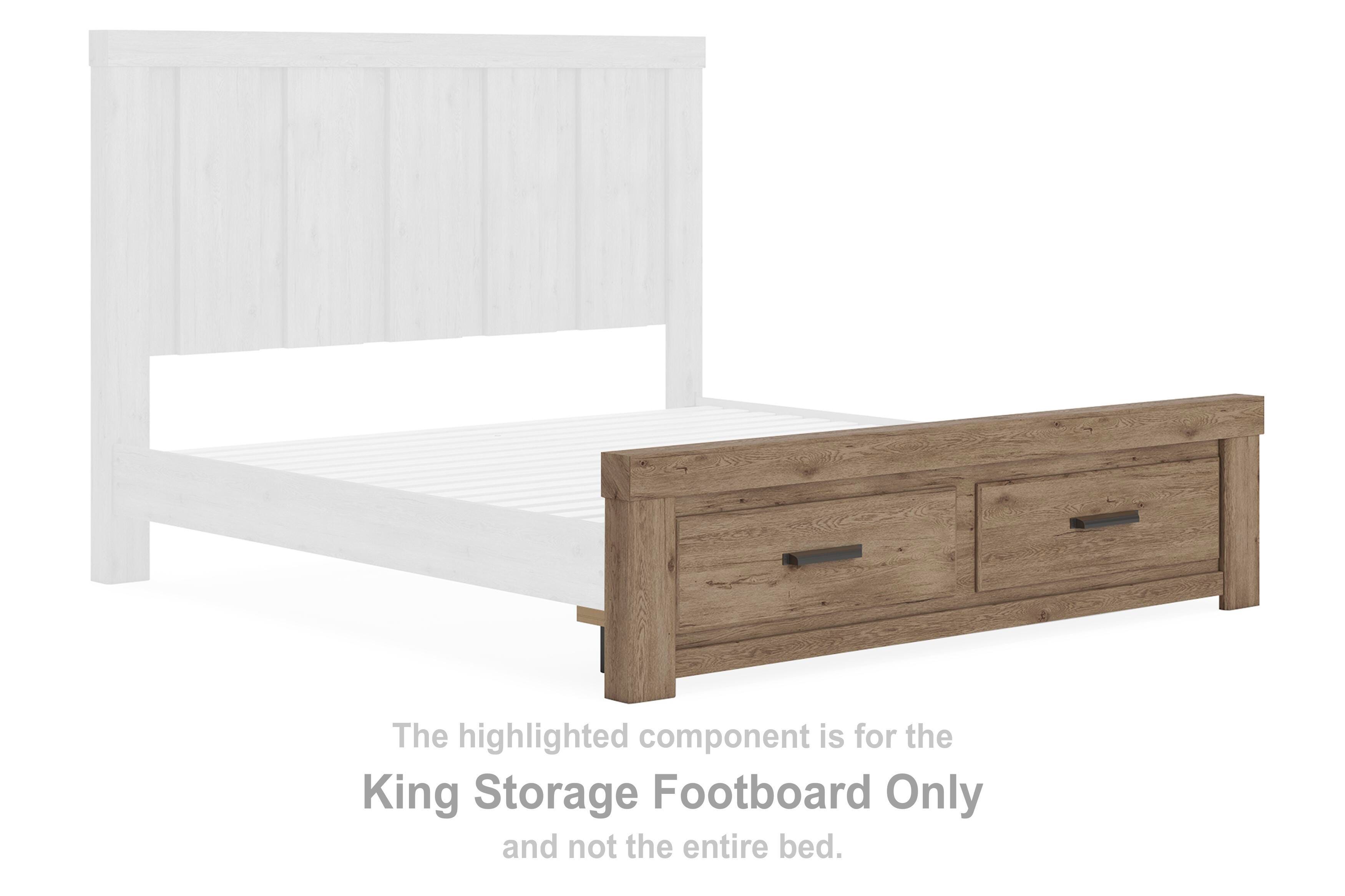 Oliandon – King Storage Footboard – Light Brown