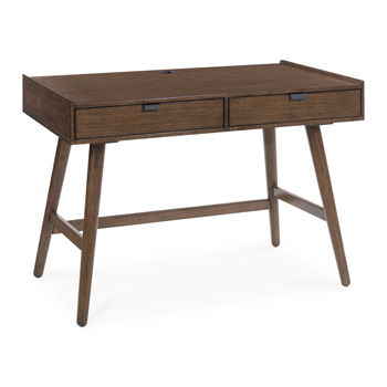 Lyncott - Home Office Desk With 2 Drawers - Brown