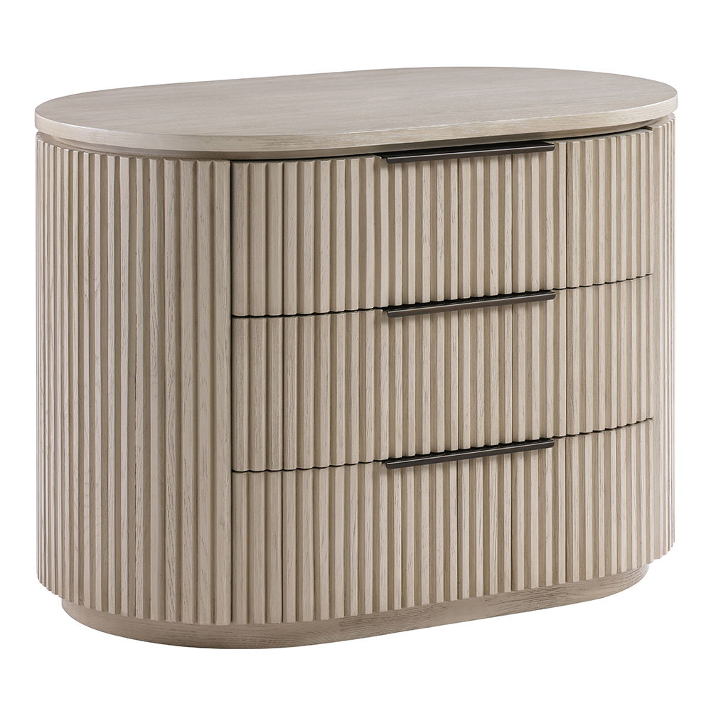 Leanna - Nightstand With USB Port - Light Oak, light brown, view 2
