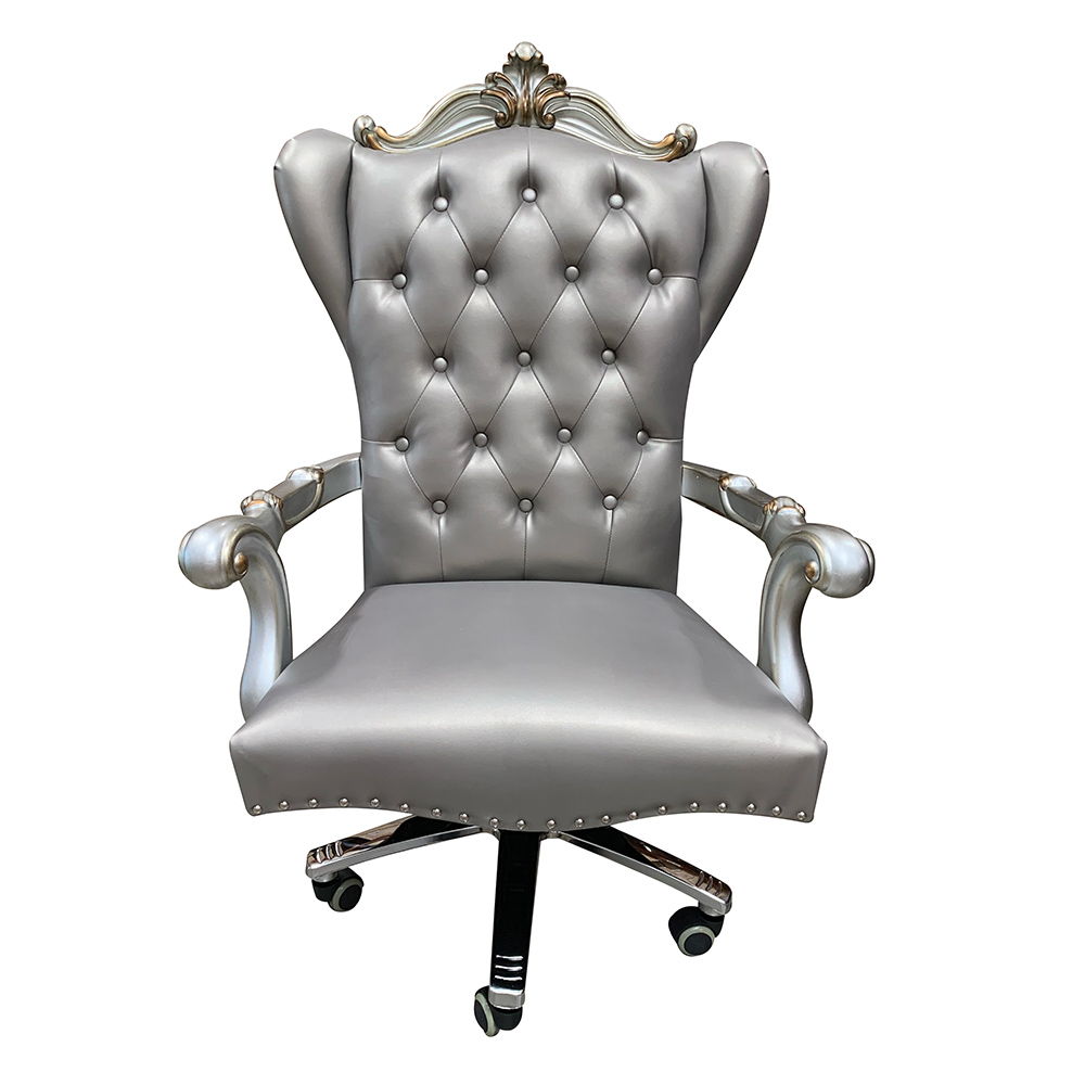 Versailles - Executive Office Chair - Silver Synthetic Leather & Antique Platinum, silver, view 7