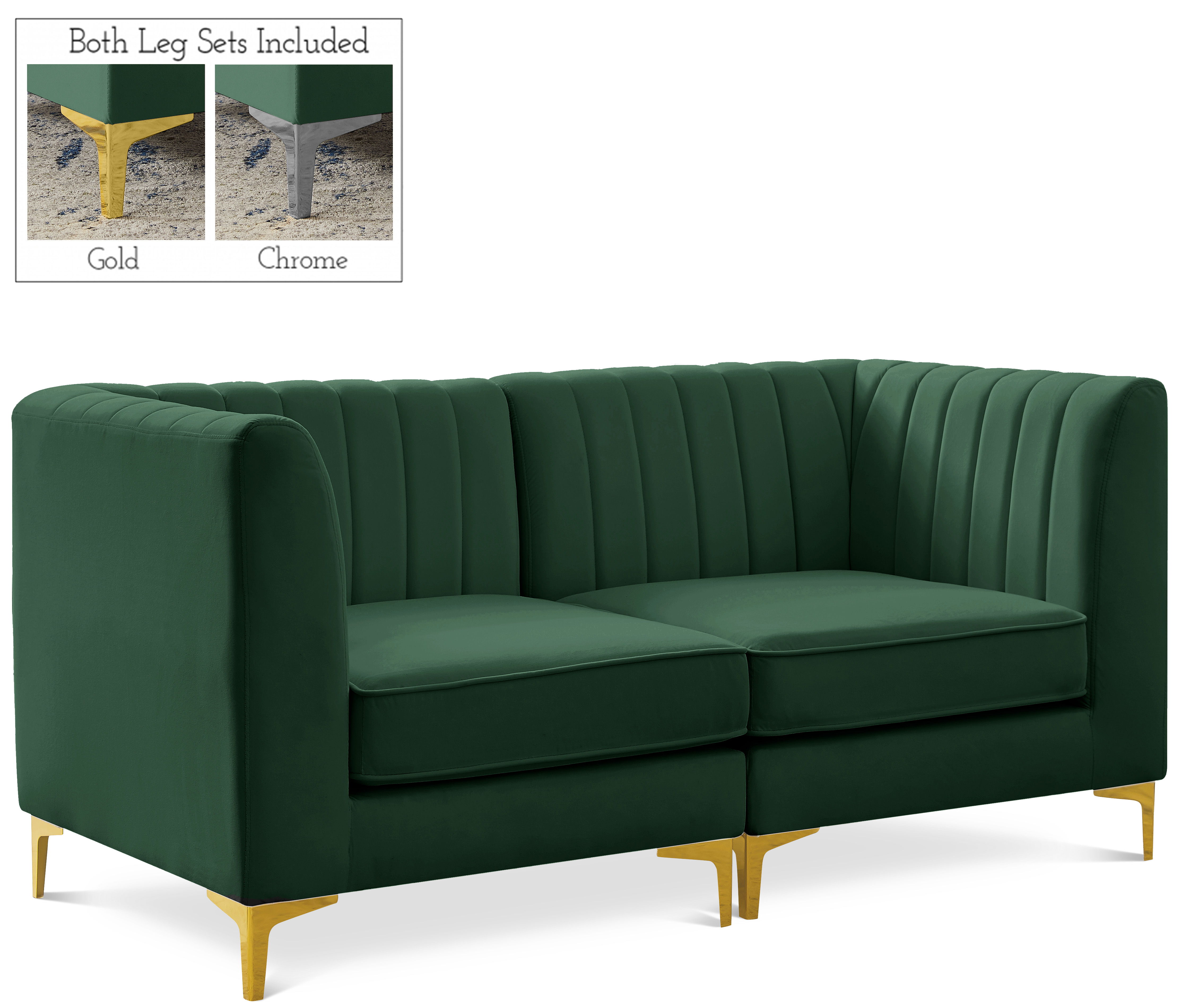 Alina - 2 Piece Modular Sectional - Green