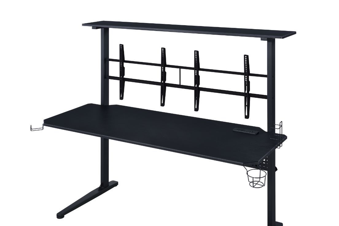 Canzi - Gaming Desk With USB - Black, black, view 6