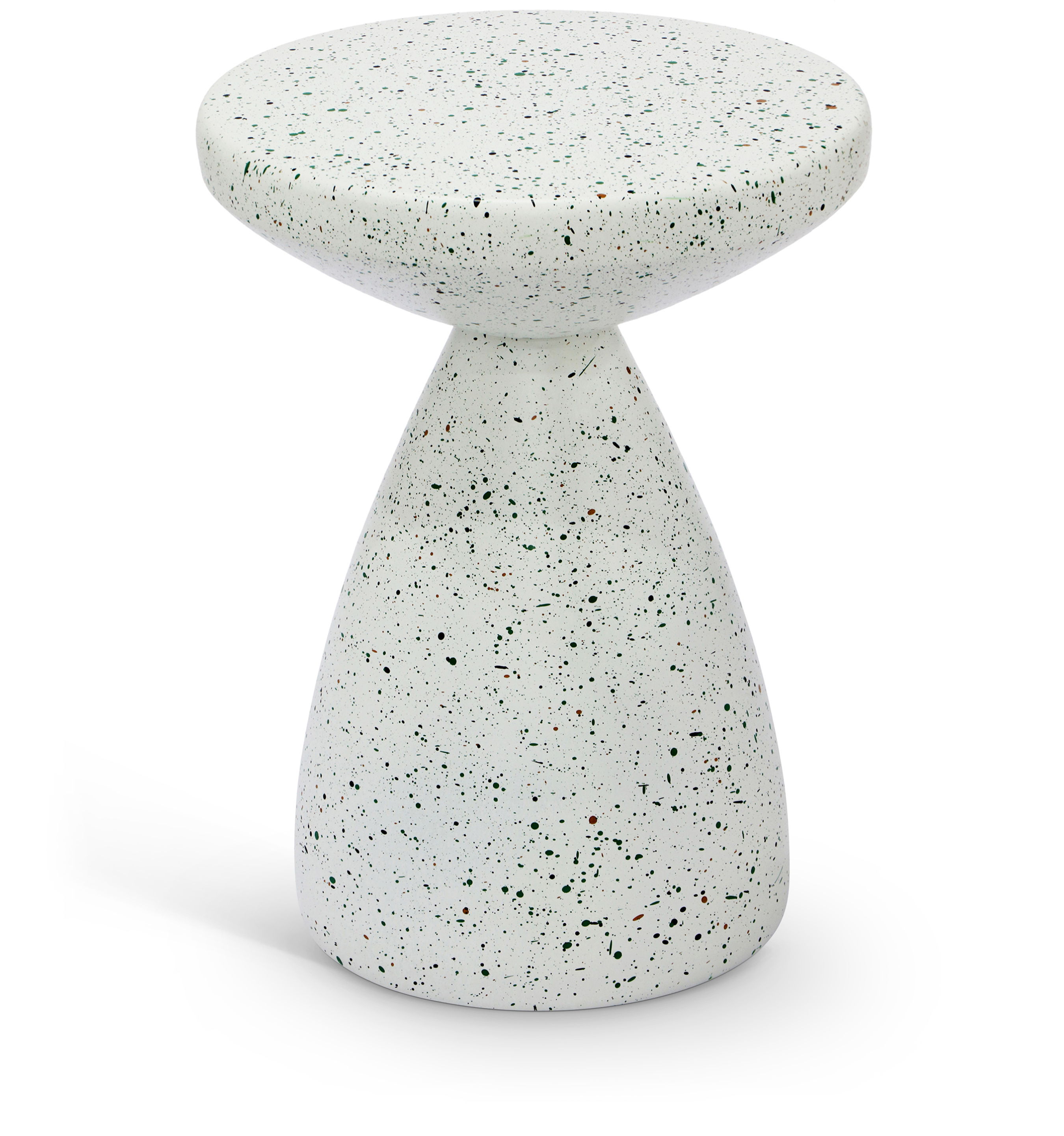 Anika - Iron Terrazzo End Table - White