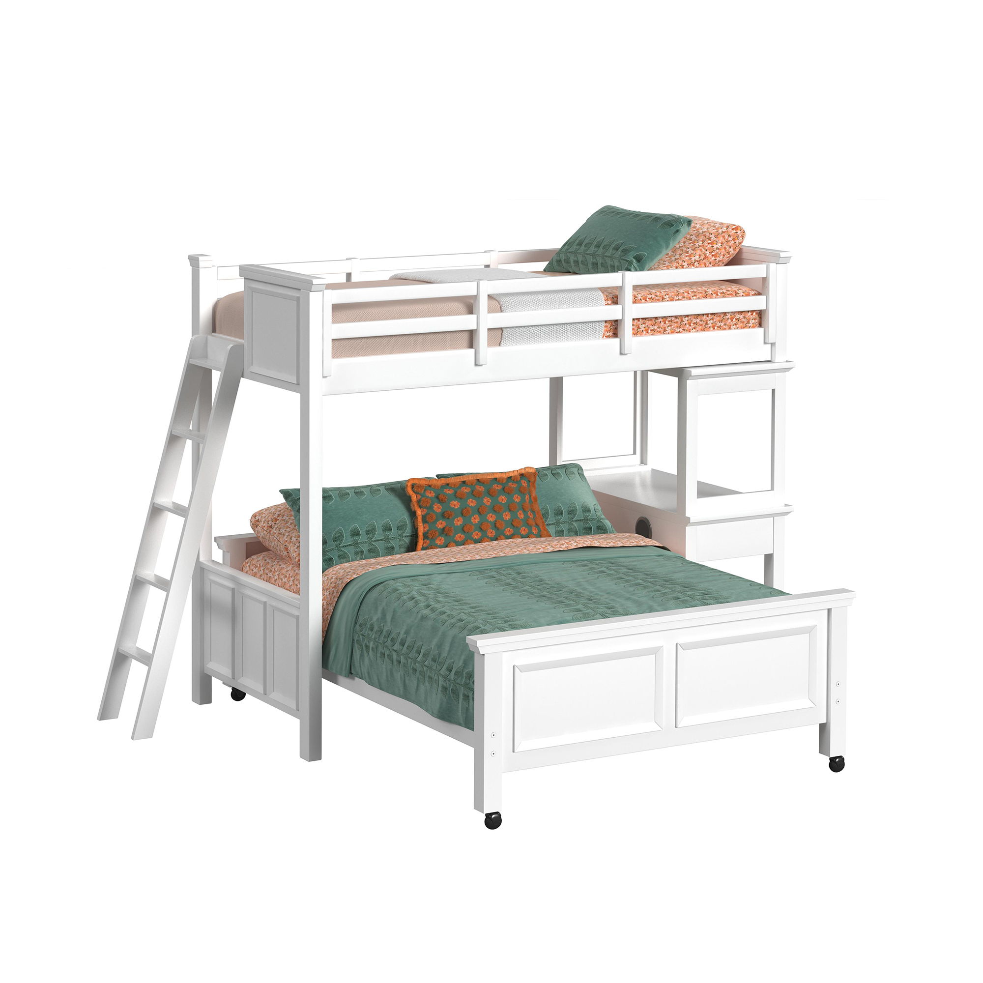 Twin Over Full Loft With Ladder And Desk With Speaker