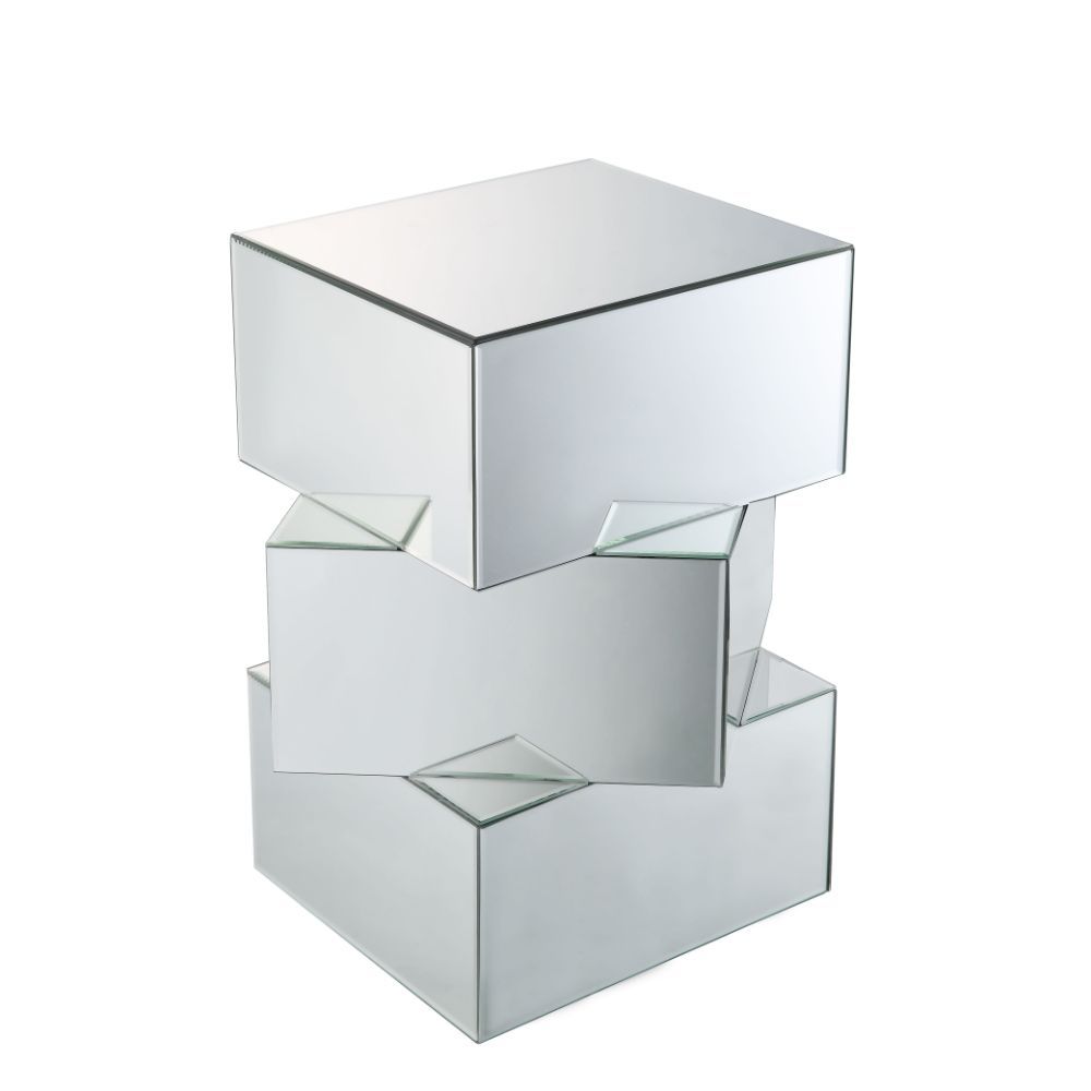 Dominic - 20" End Table - Mirrored, silver