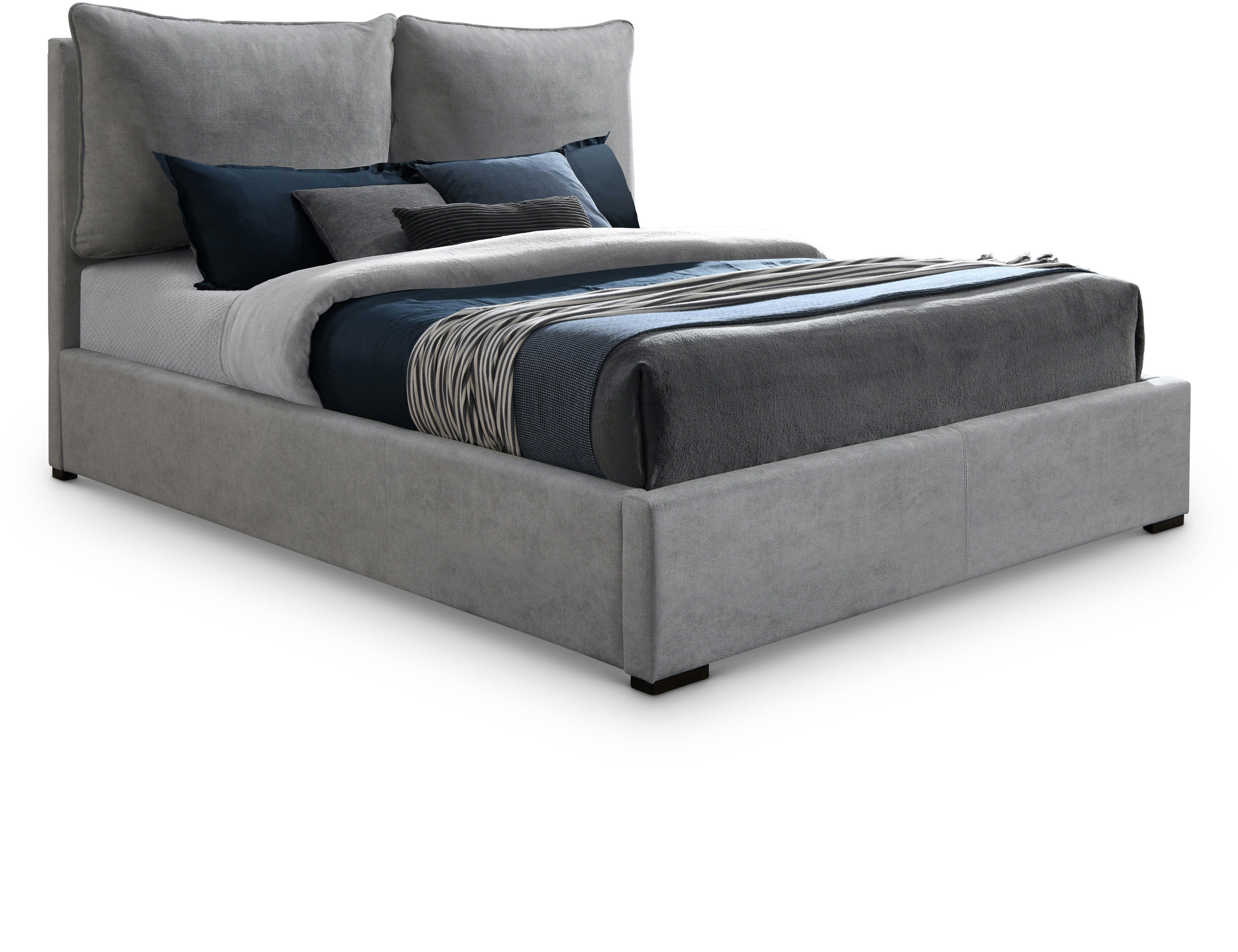 Misha - Queen Bed - Light Gray