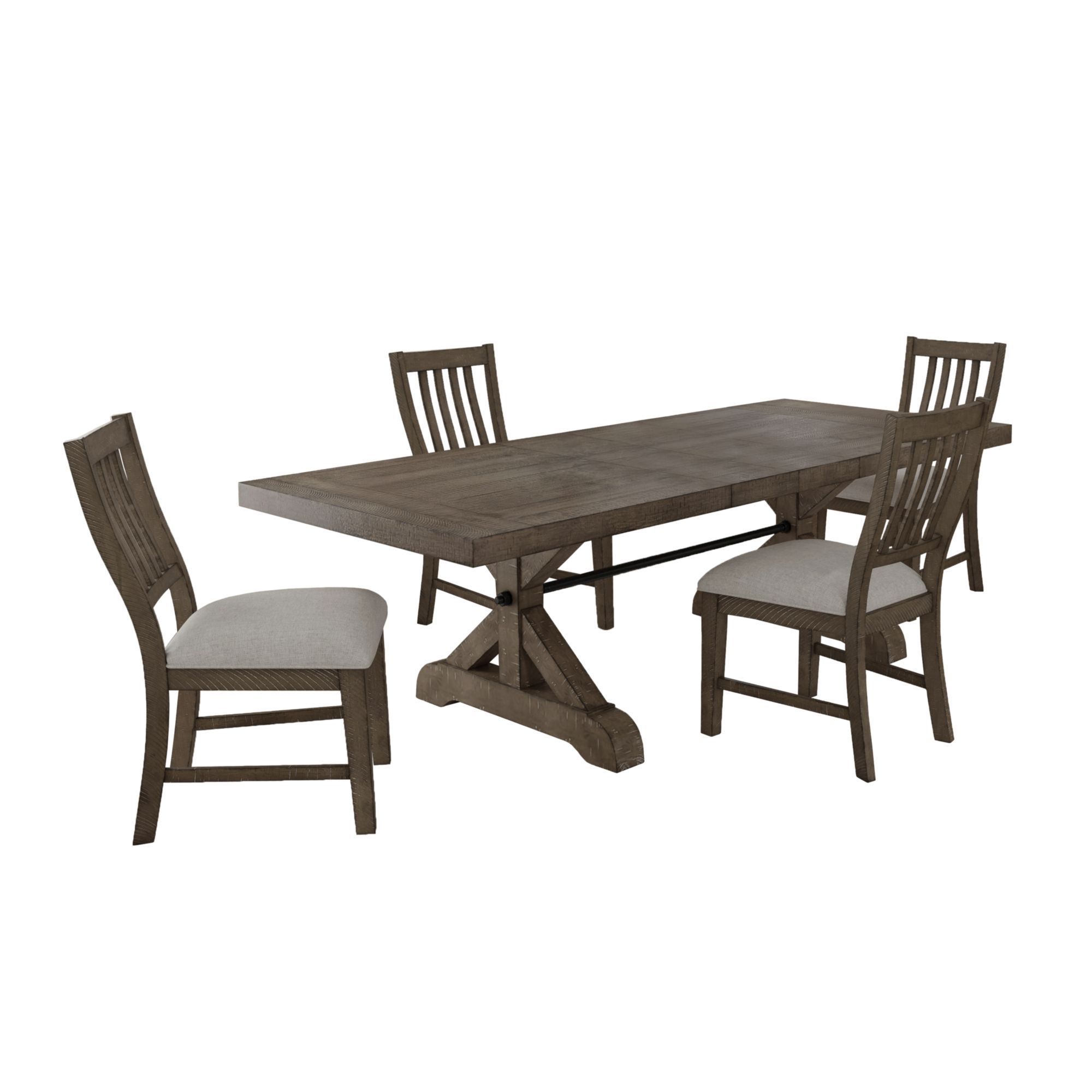 Yellowstone - 5 Piece Standard Height Dining Set (Table And Four Chairs) - Medium Brown