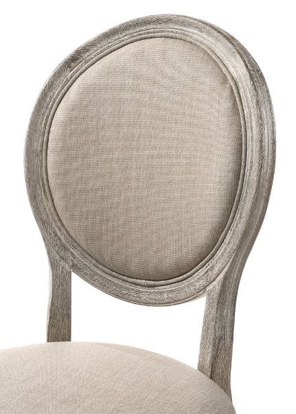 Faustine - Side Chair (Set of 2) - Tan Fabric & Salvaged Light Oak, beige, view 2