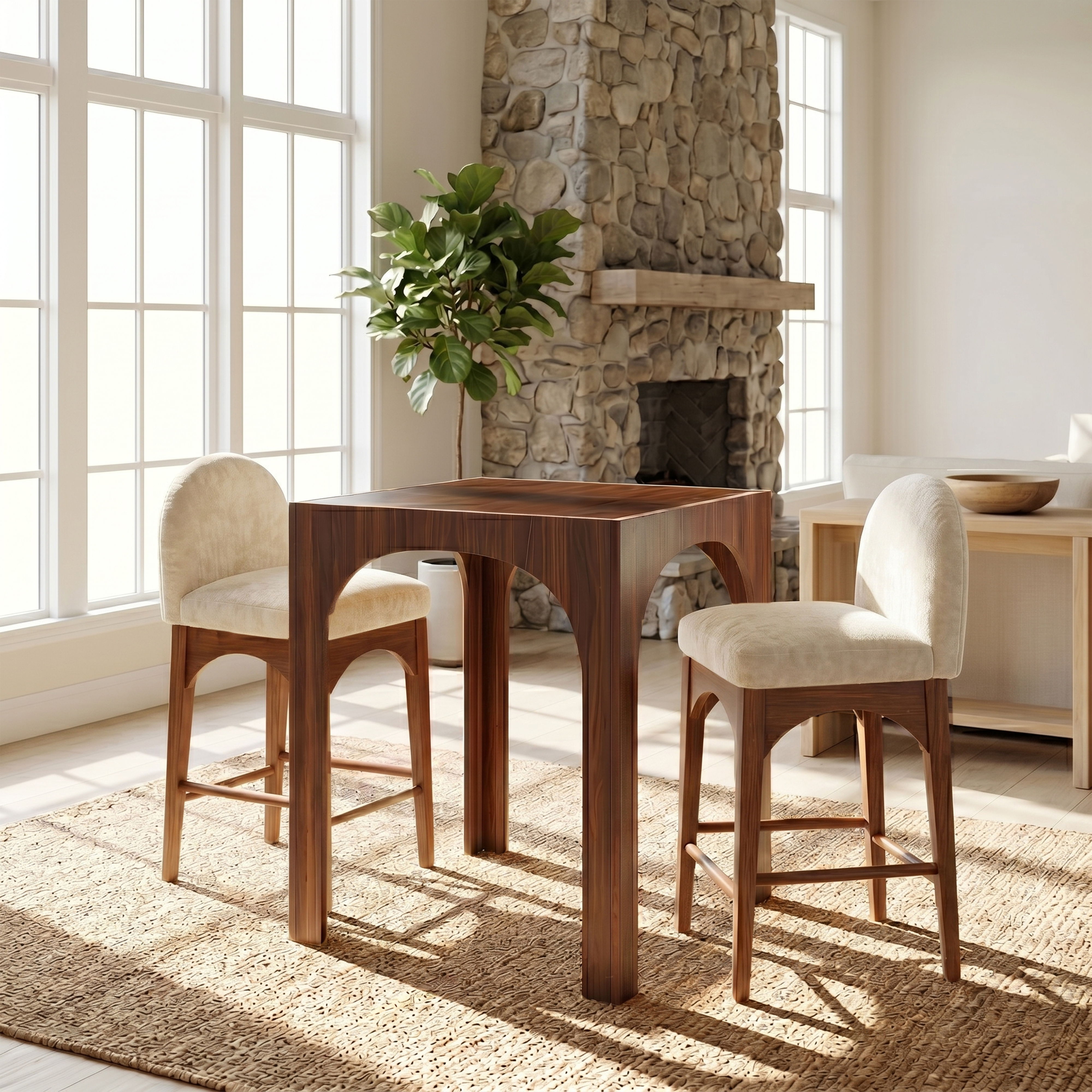 Waldorf - Tempered Glass Top Counter Height Table - Brown