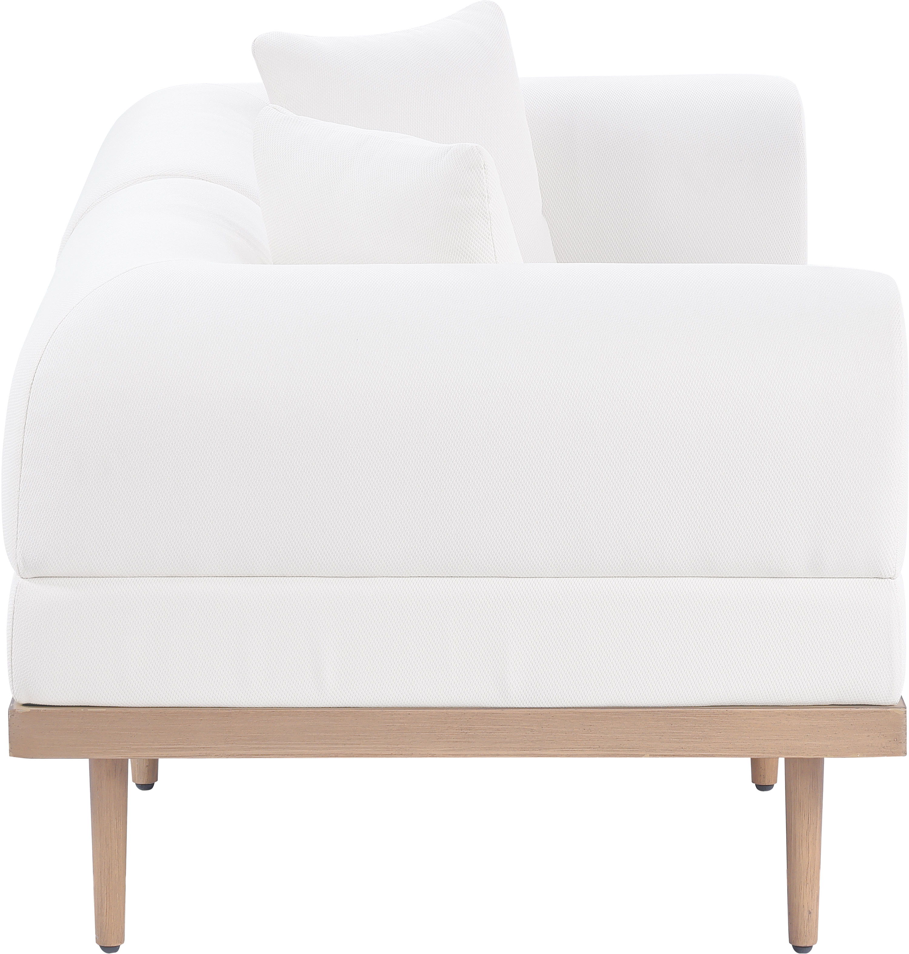 Laguna - 2 Piece Resilient Water Resistant Fabric 71" Upholstered Outdoor Patio Modular Loveseat - Cream