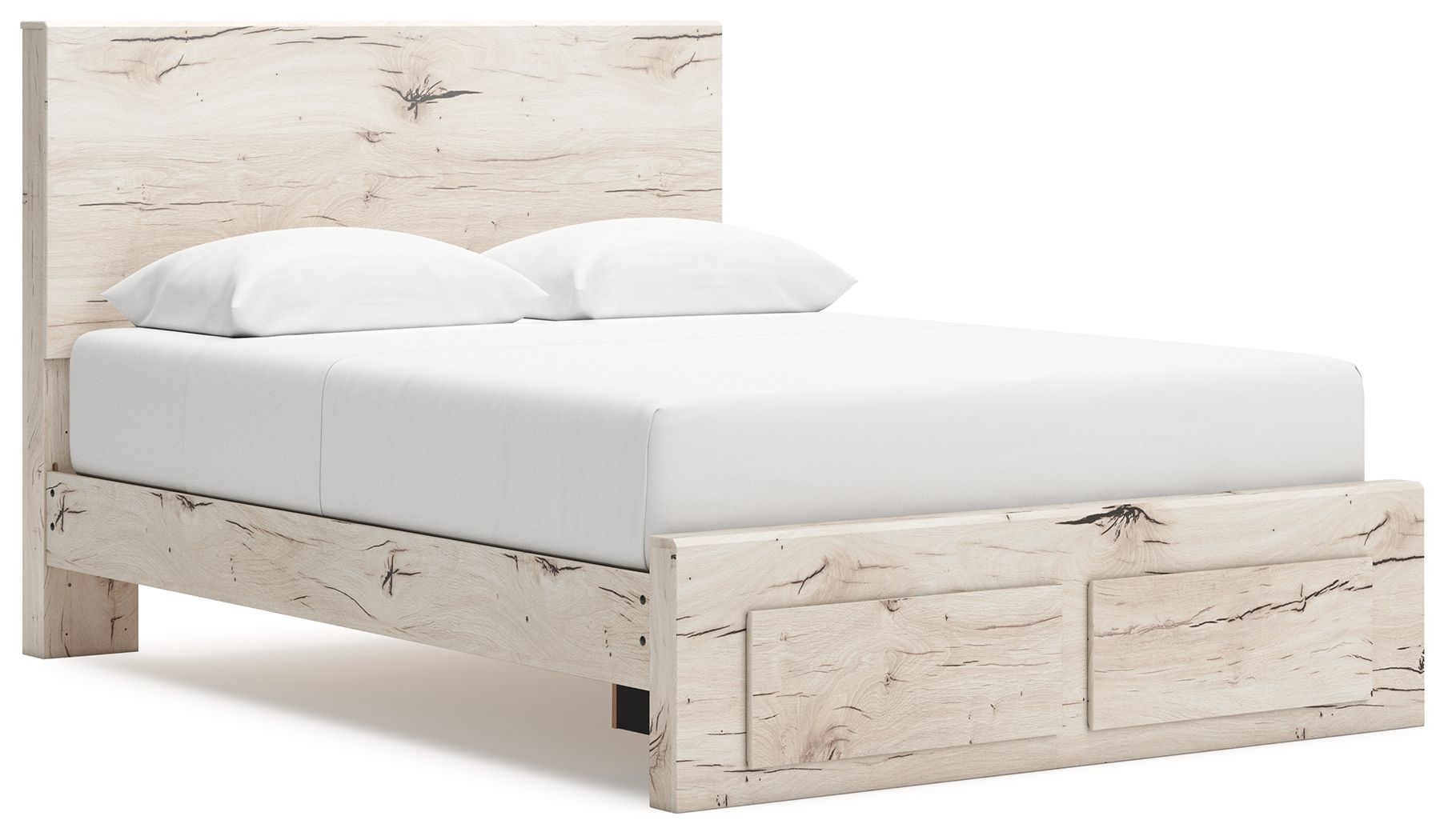 Lawroy - Queen Panel Bed With Storage Footboard - Light Natural