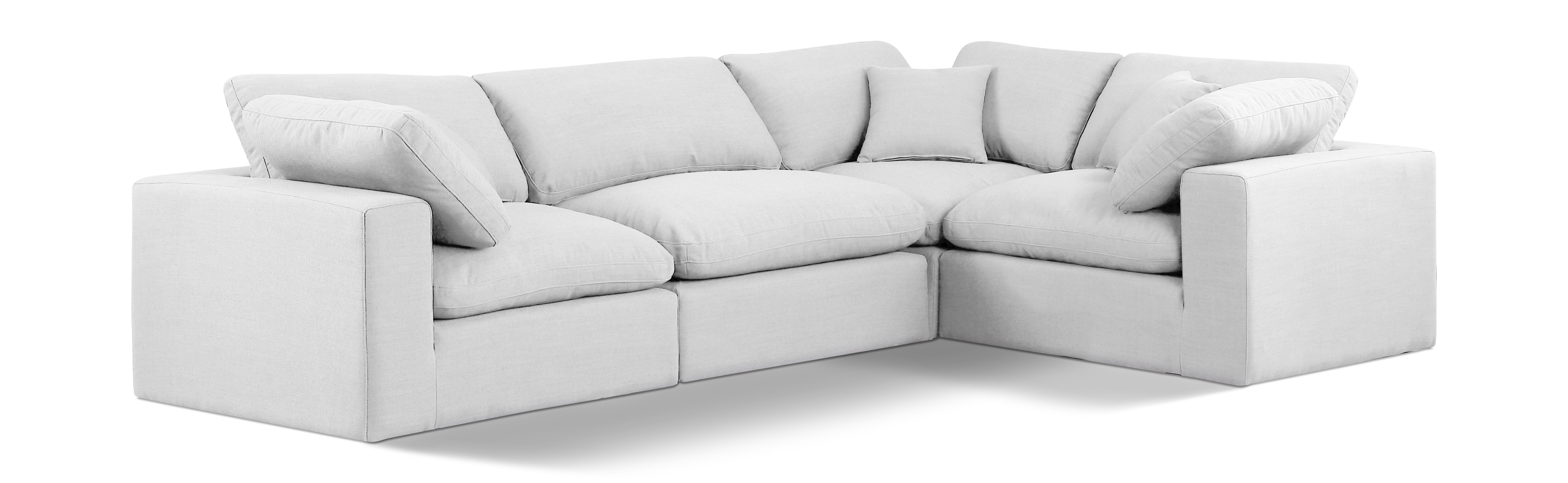 Comfy - 4 Piece Linen Fabric Modular Sectional - Off White
