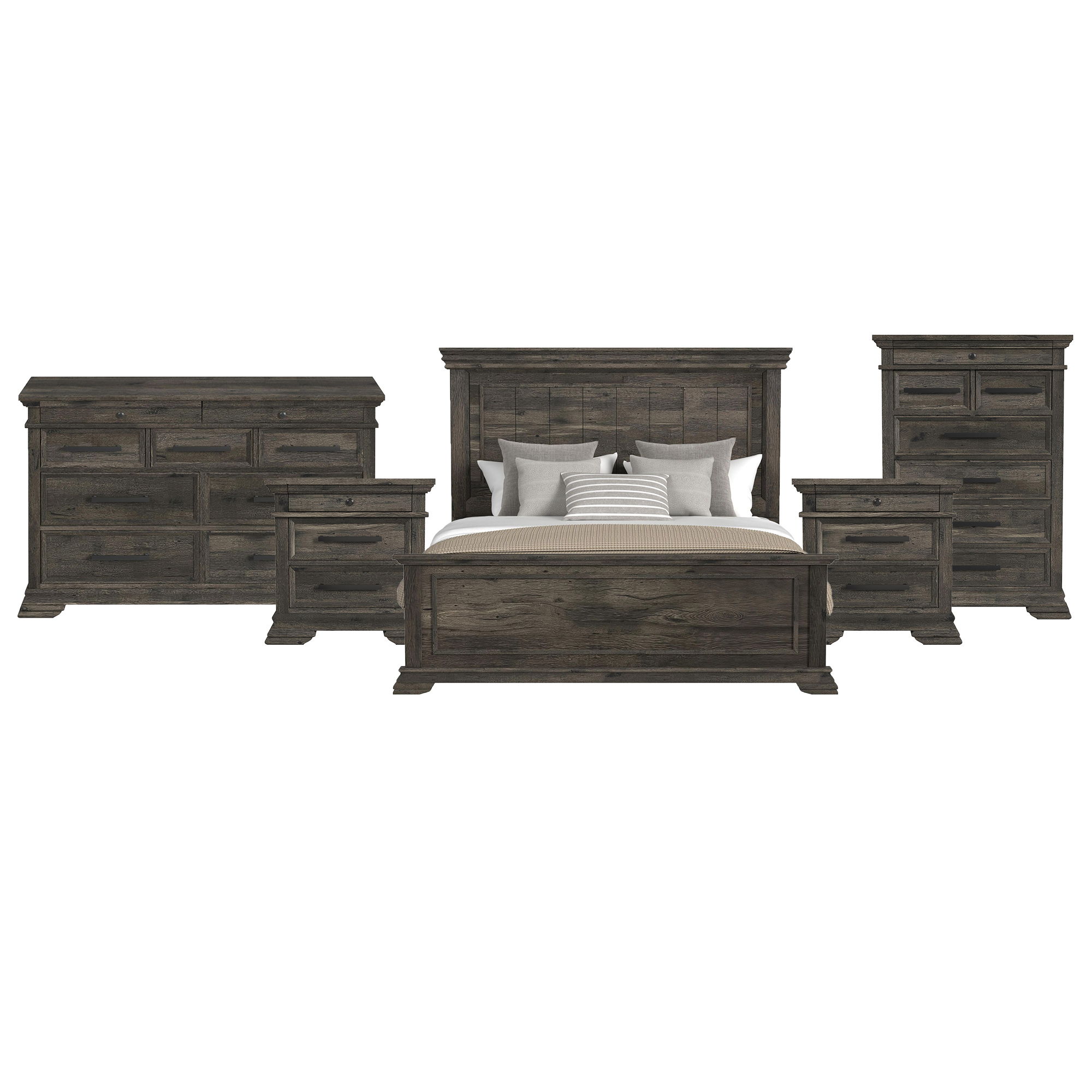 King · 5 Pc · Bedroom Set With 2 Nightstands, Dresser & Chest