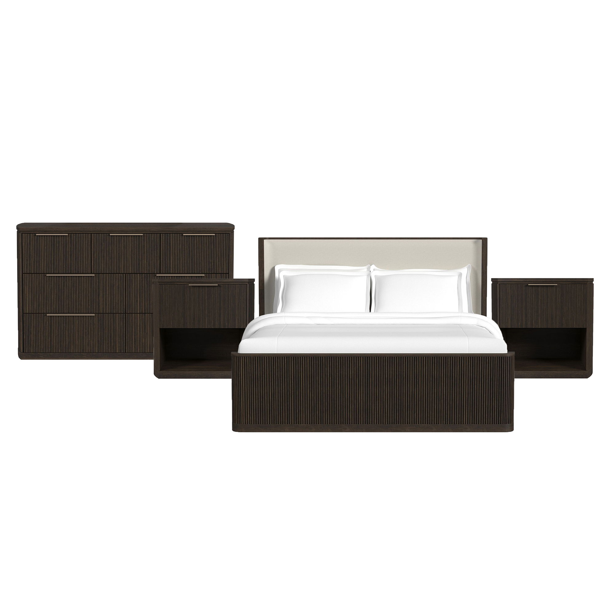 King · 4 Pc · Bedroom Set With 2 Nightstands & Dresser