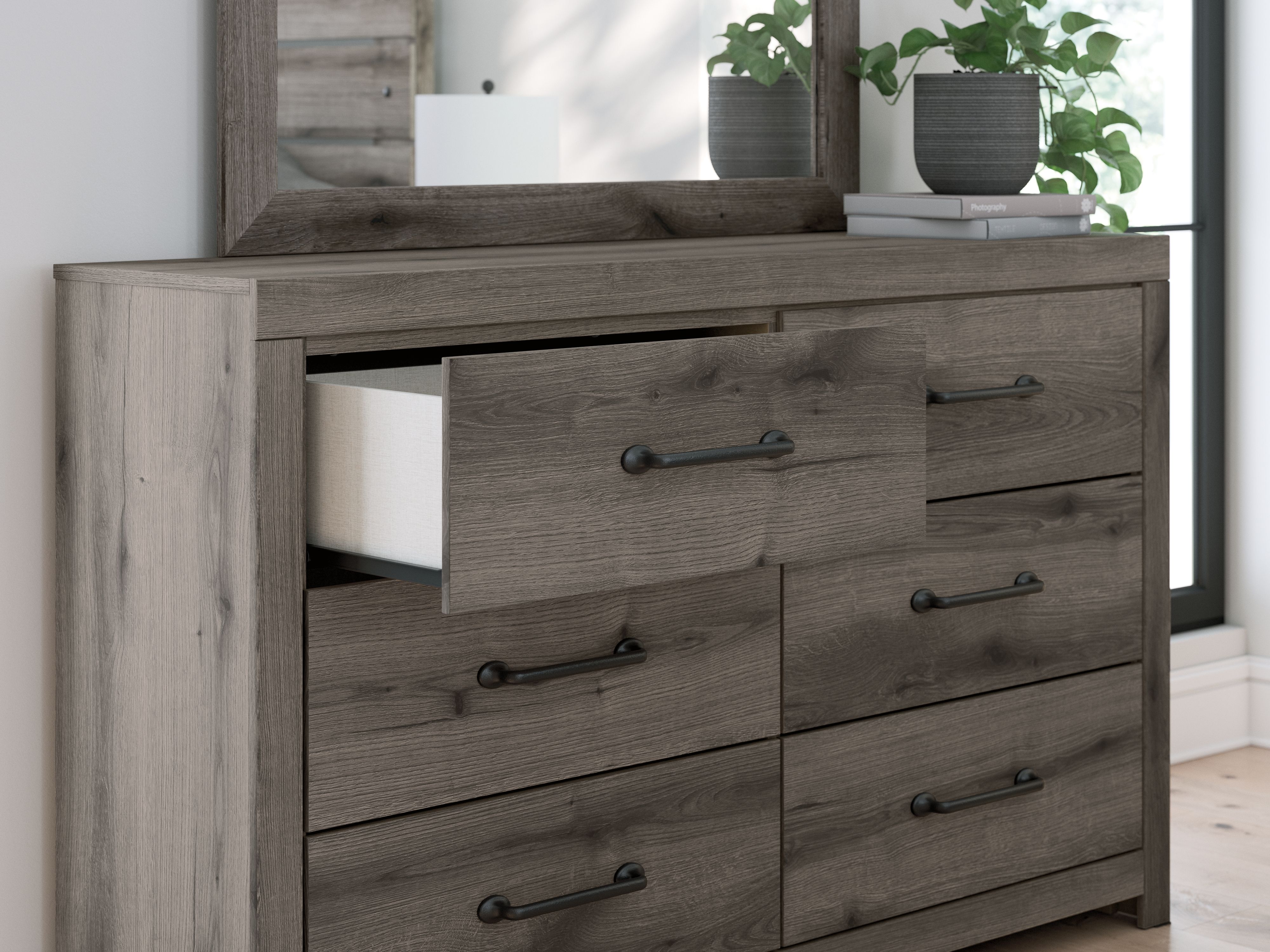 Ashley Furniture Graystorm - Dresser And Mirror - Brown Gray - Image 9
