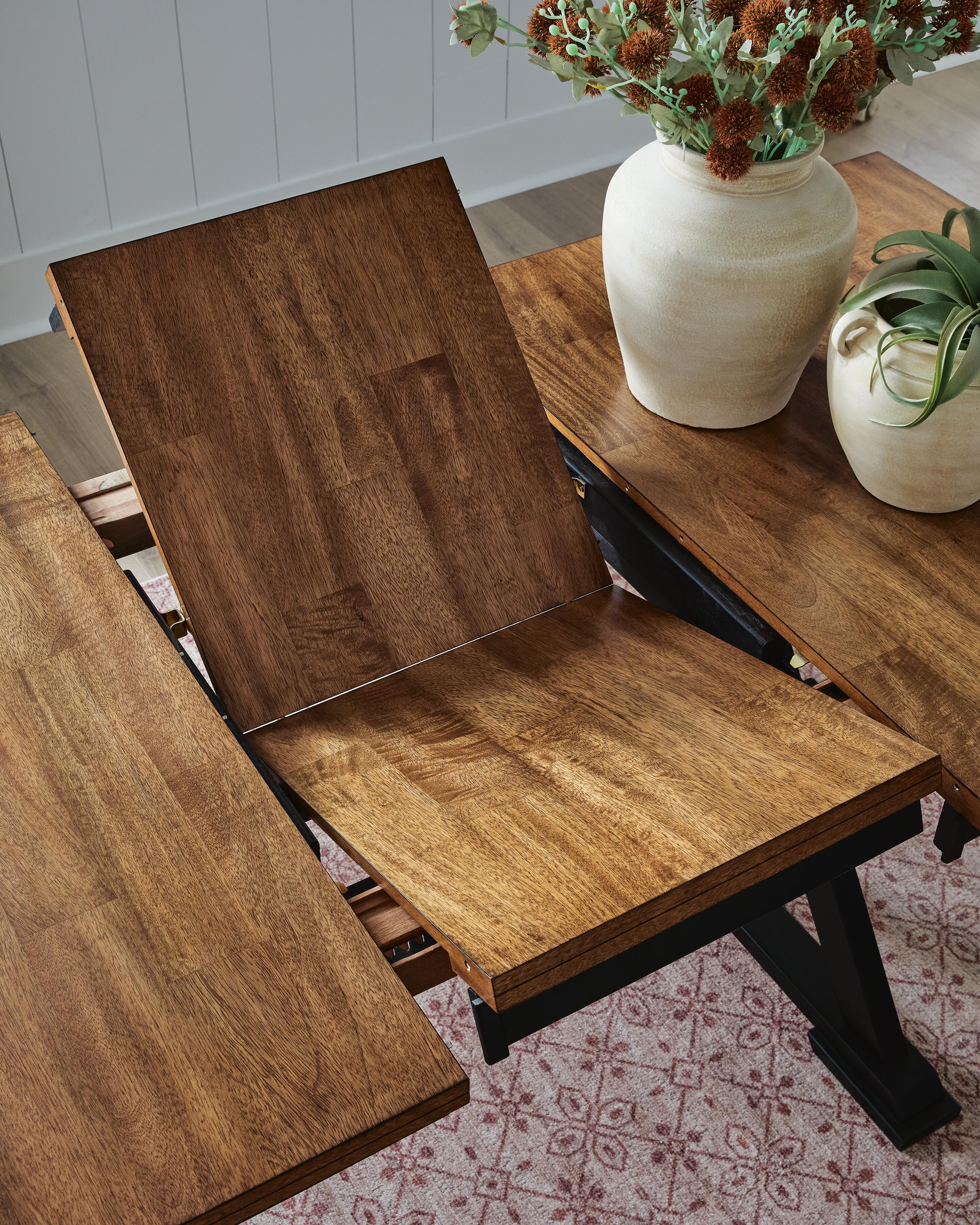 Ashley Furniture Wildenauer - Dining Room Counter Butterfly Extension Table - Brown / Black - Image 6