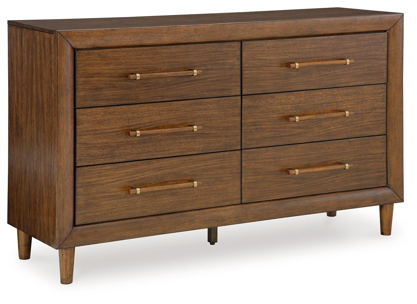 Lyncott - 7 Pc. - Dresser, Mirror, Chest, Queen Upholstered Bed, 2 Nightstands - Brown