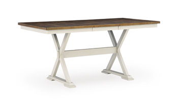 Brinfern – Dining Room Counter Butterfly Extension Table – Brown / Antique White