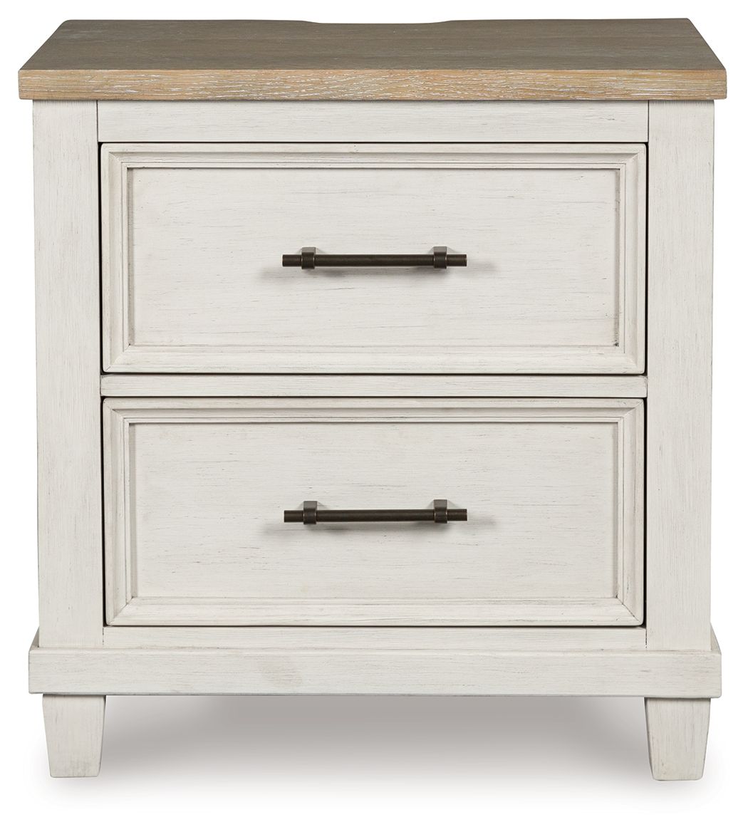 Ashley Furniture Shaybrock - Two Drawer Night Stand - Antique White / Brown - Image 4