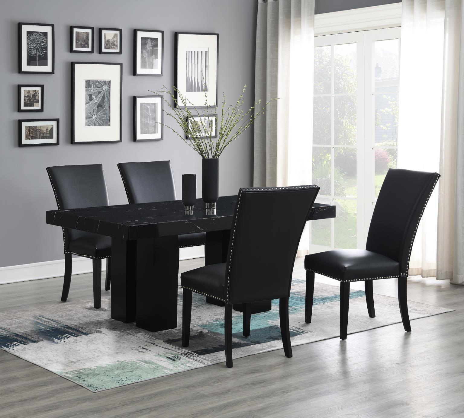 5 Pc · Table, 4 Leather Chairs