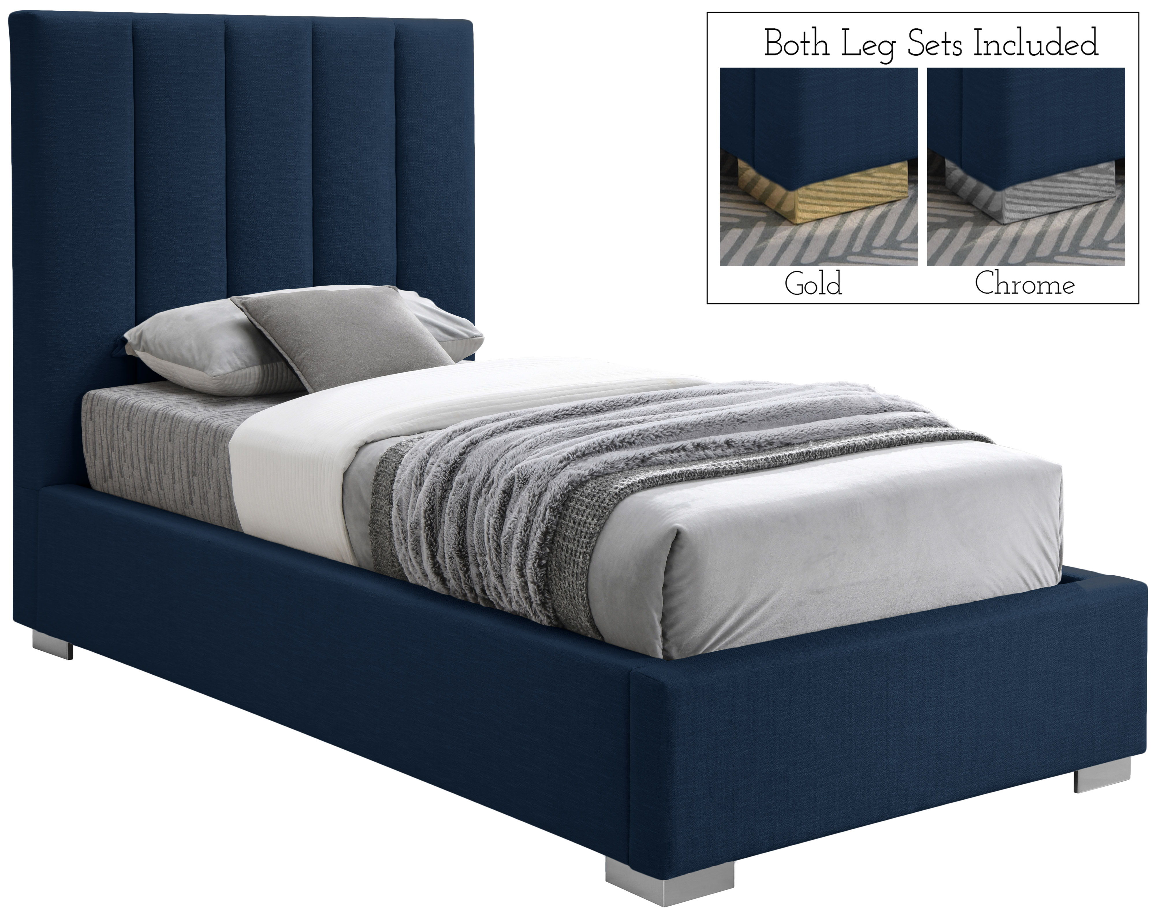 Pierce - Twin Bed - Navy
