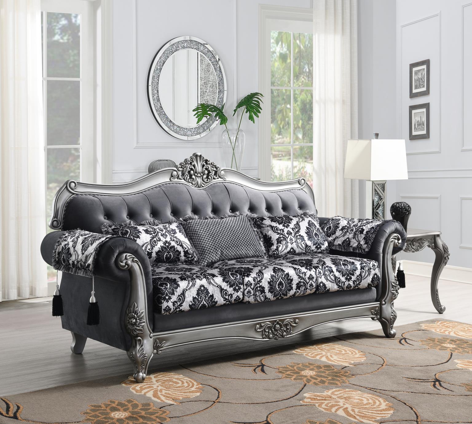U206 - 2 Piece Living Room Set (Sofa & Loveseat) - Gray