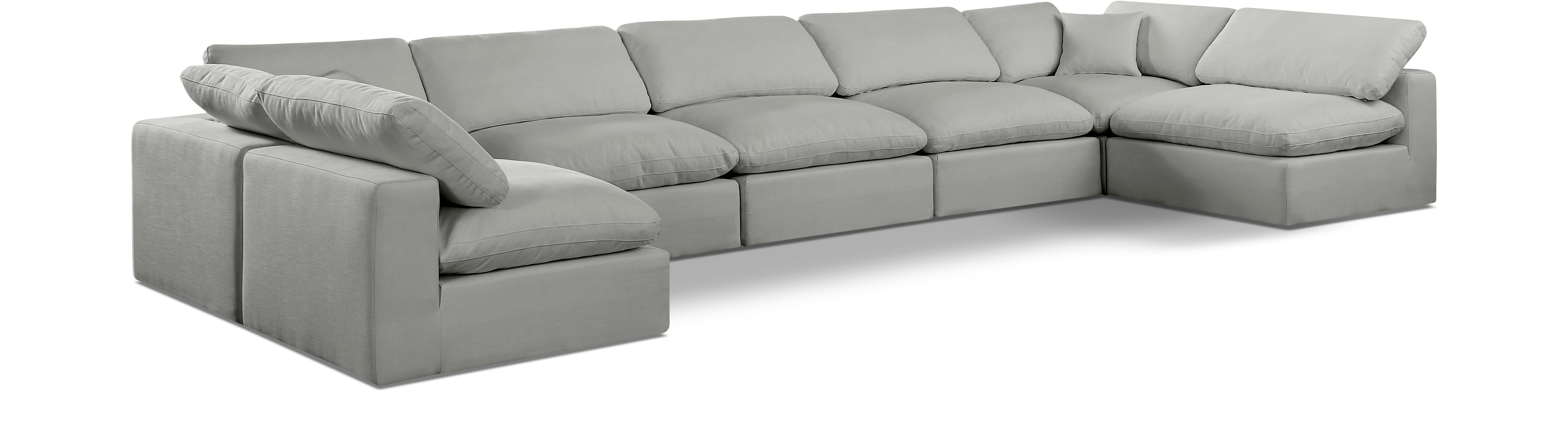 Comfy - 7 Piece Linen Modular Armless Sectional - Gray