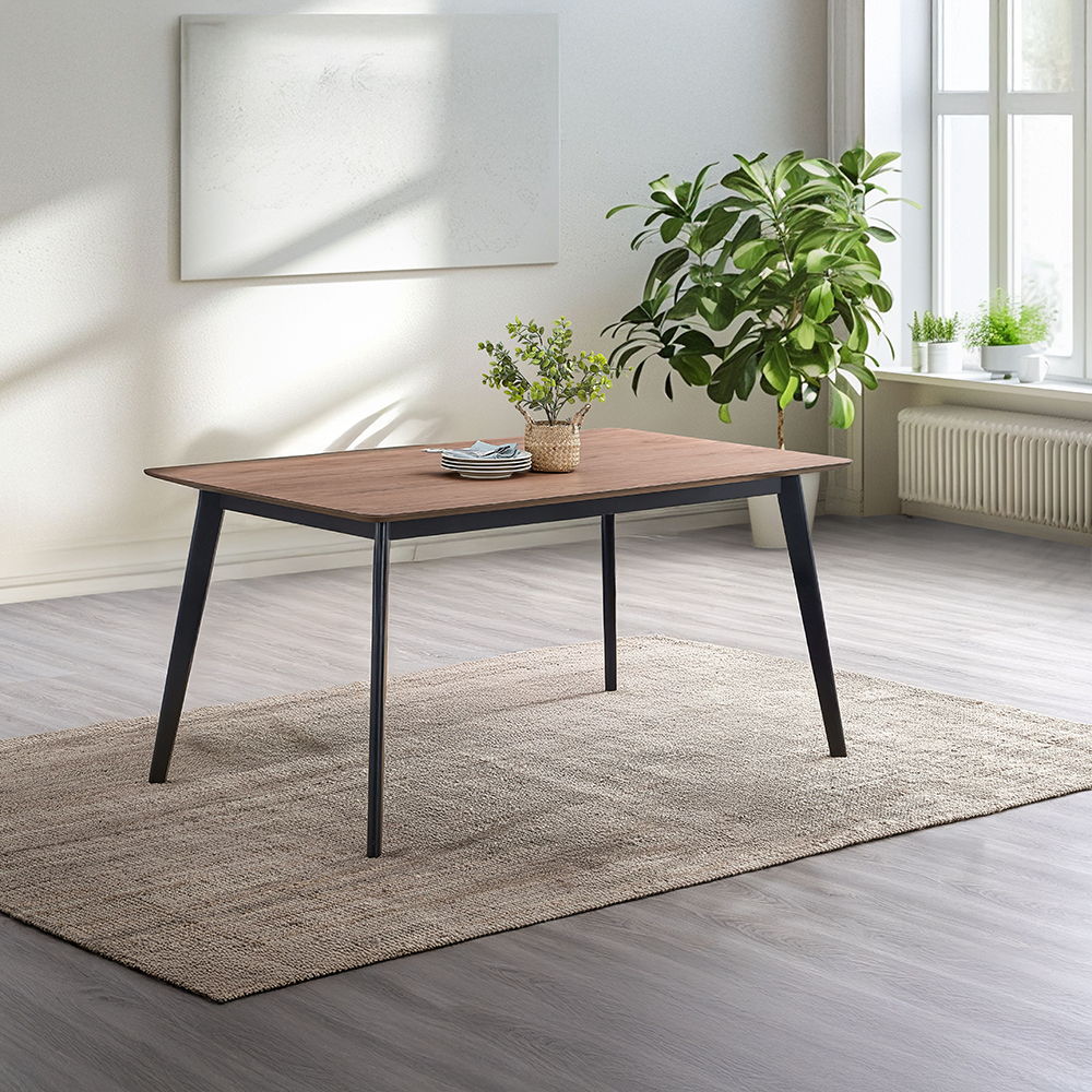 Rebi - Dining Table - Walnut & Black, black, view 8