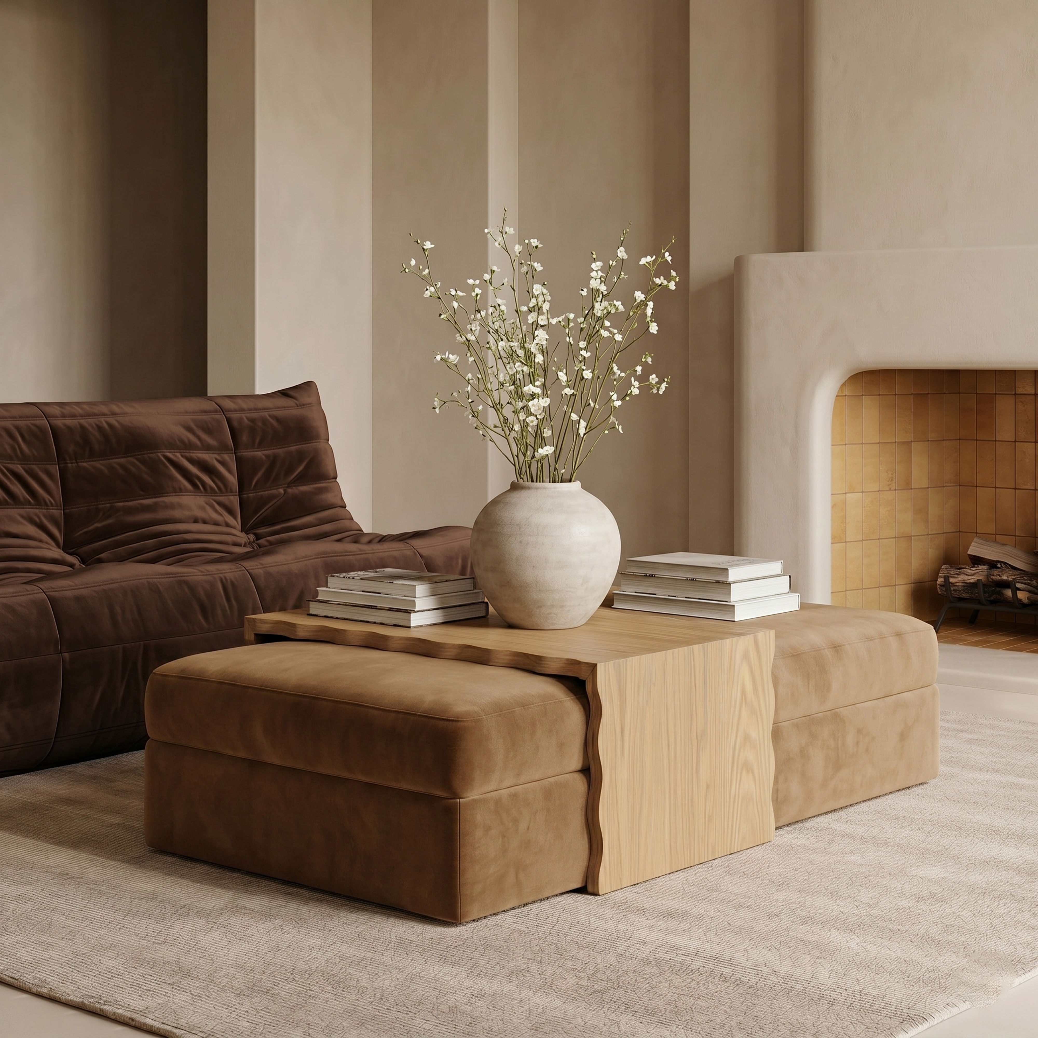 Woodra - Coffee Table / Ottoman - Saddle