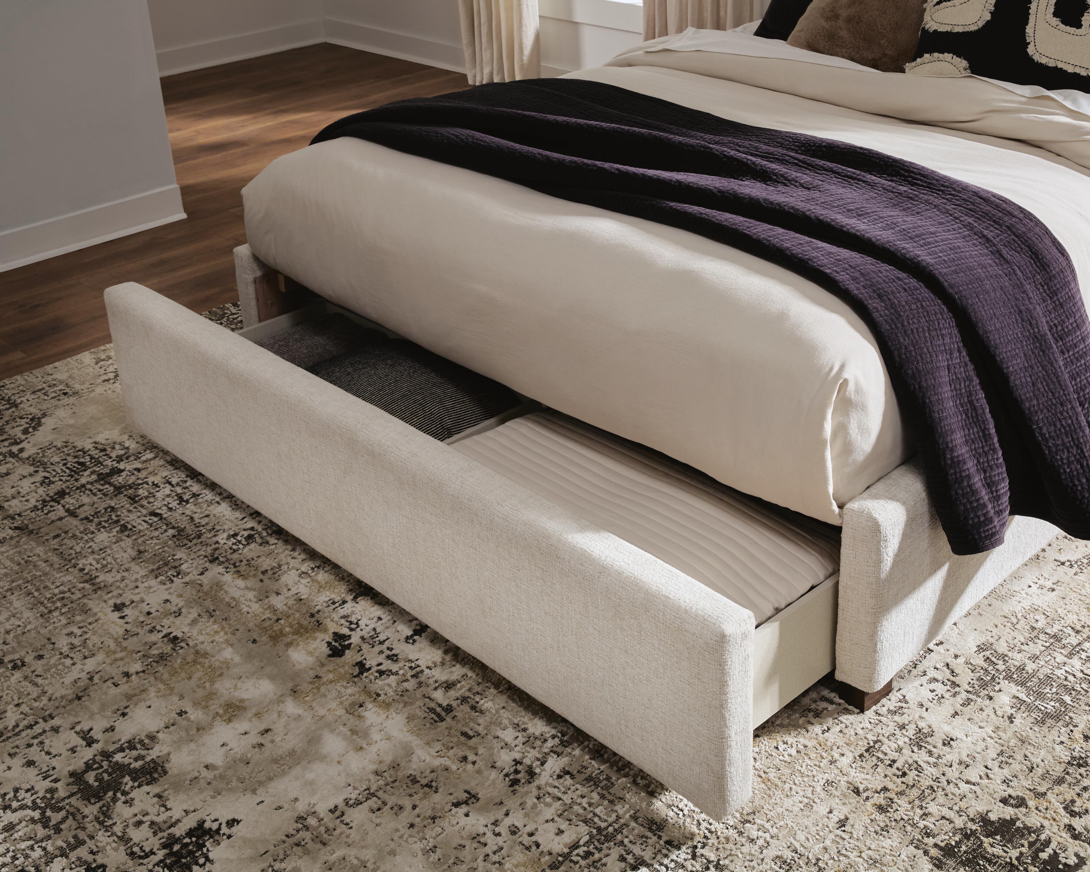 Ashley Furniture Shoralli - Queen Upholstered Storage Bed - Beige - Image 8
