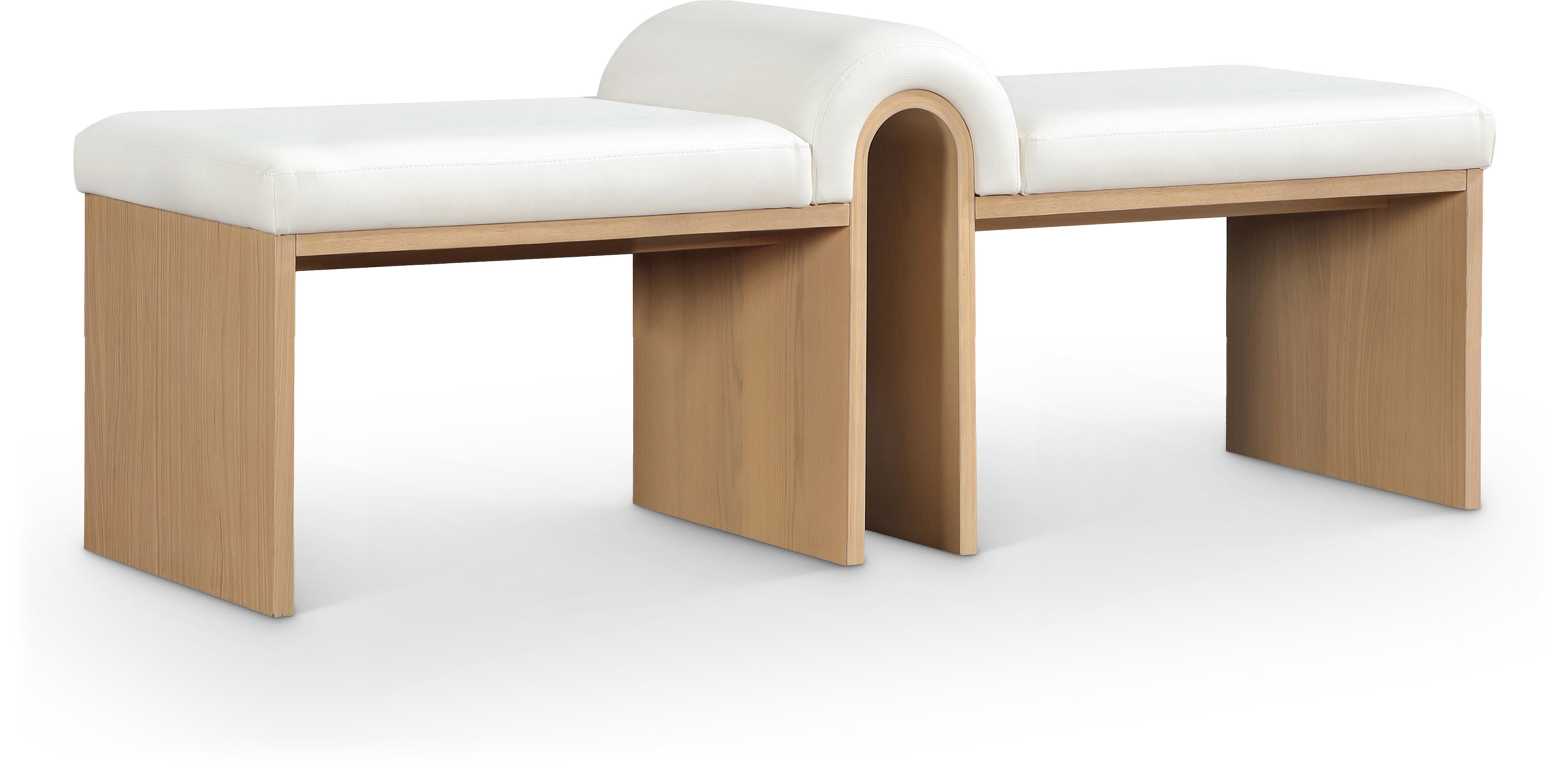 Delphine - Vegan Leather Bench - Cream