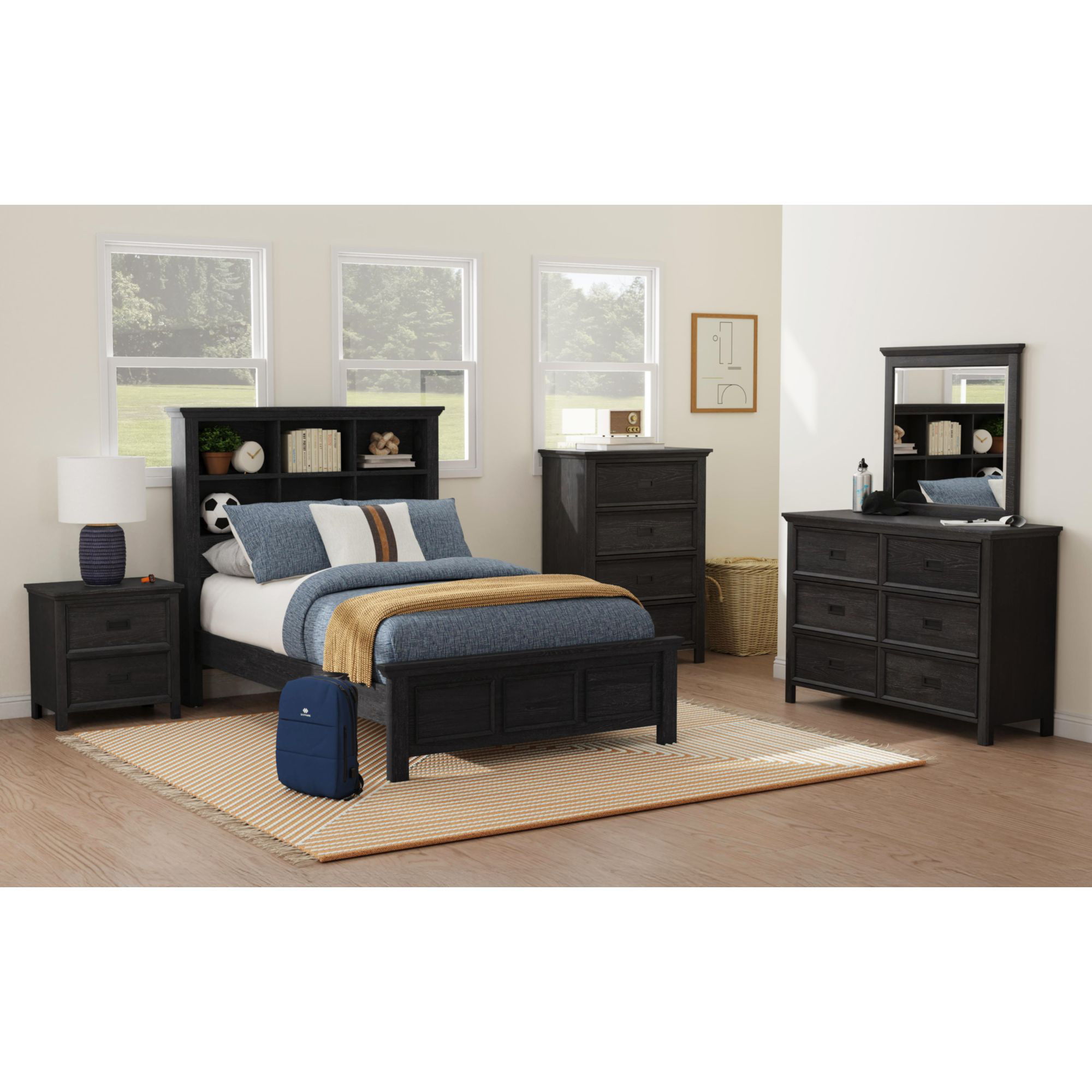 Hampton Kids - 6-Drawer Dresser - Charcoal