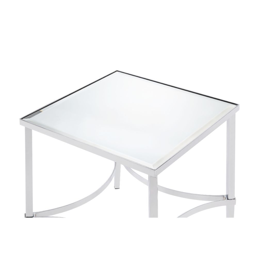 Petunia - End Table - Mirrored & Chrome, silver, view 3
