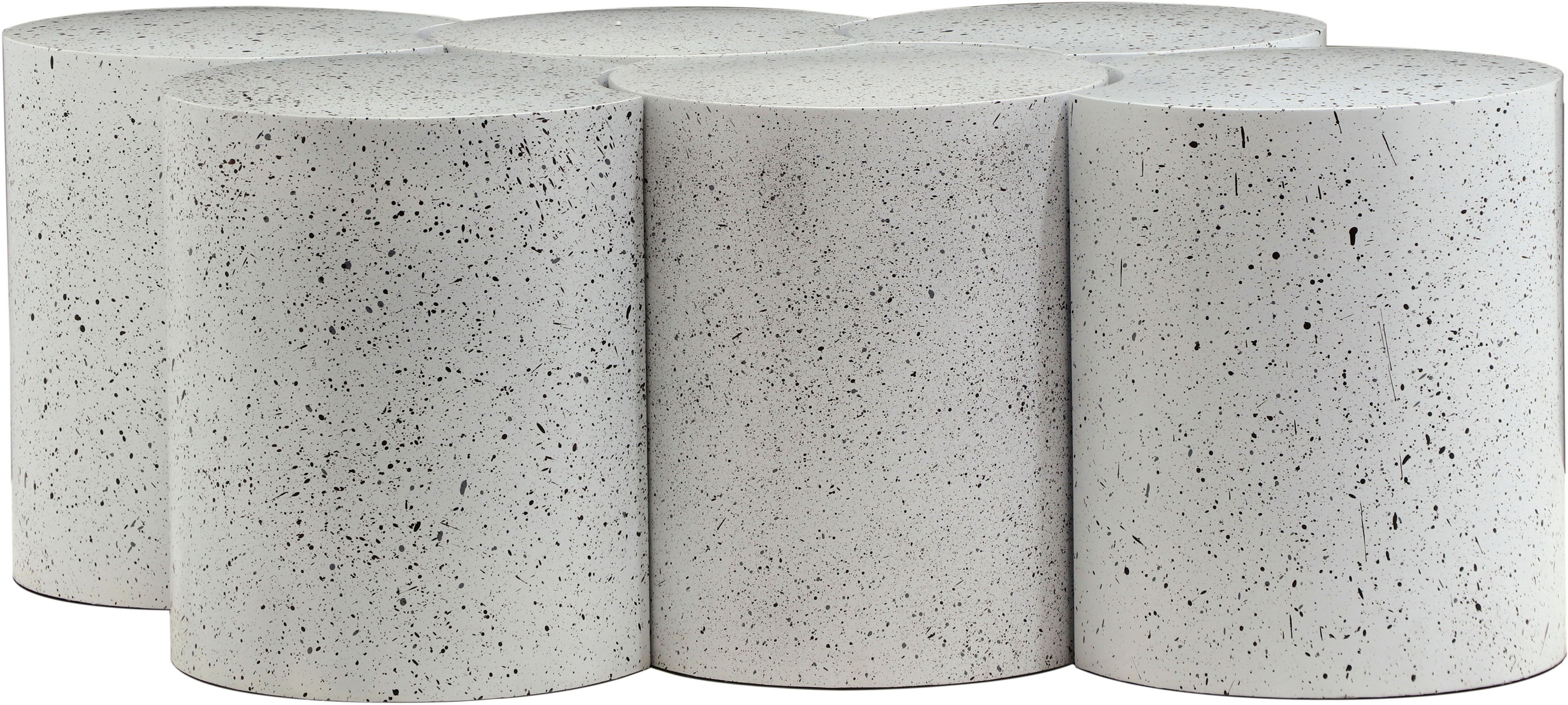 Dimple - 20" 6 Piece Modular Coffee Table - White Terazzo