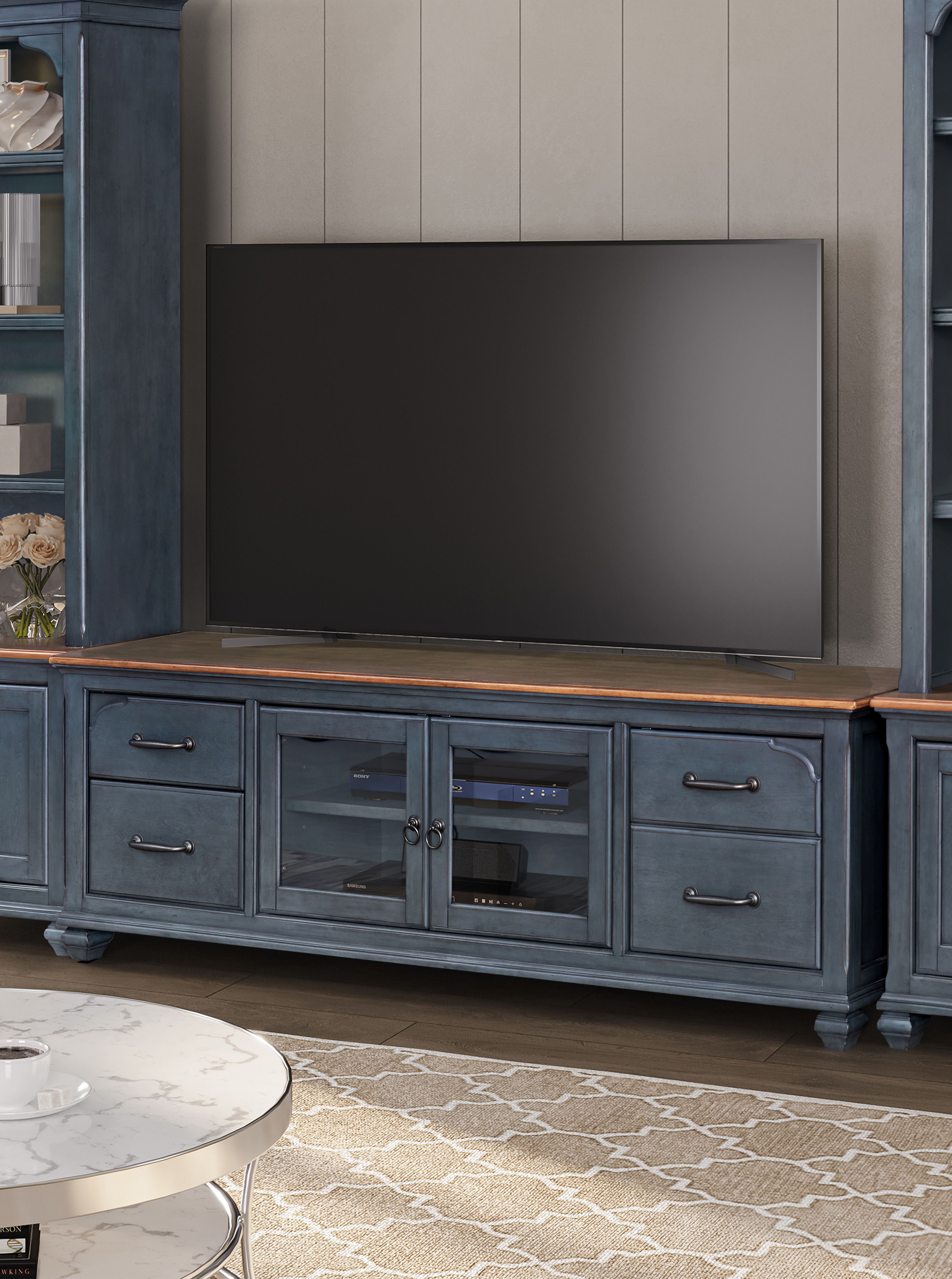 Americana - 84\" TV Stand - Corduroy Blue Image