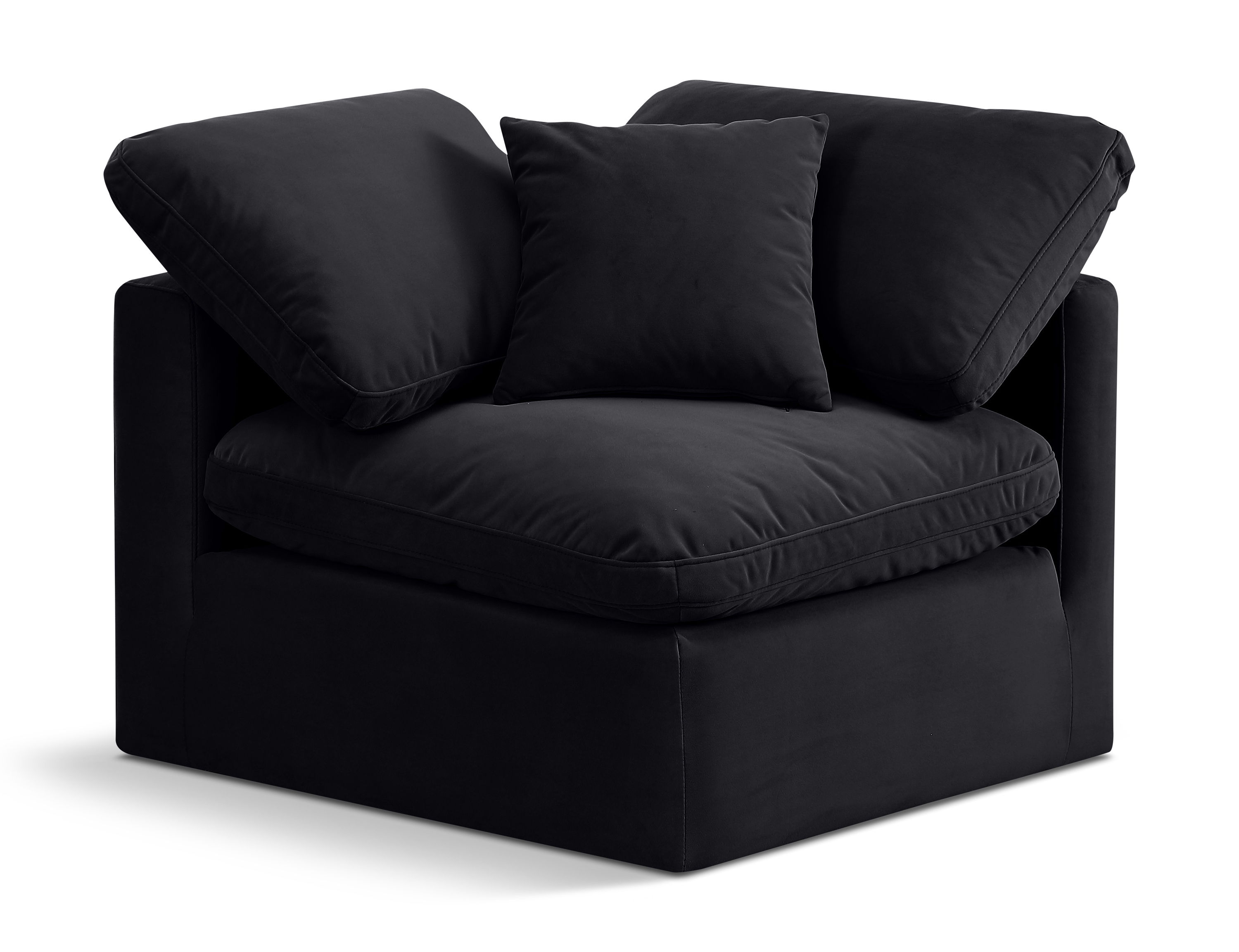 Indulge - Velvet Corner Chair - Black