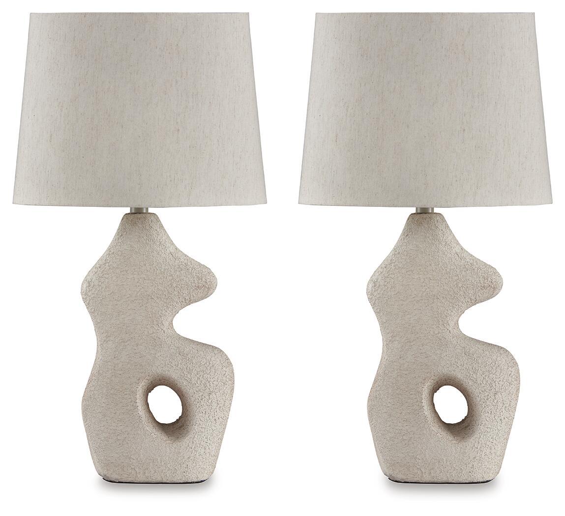 Chadrich – Paper Table Lamp (Set of 2) – Antique Beige