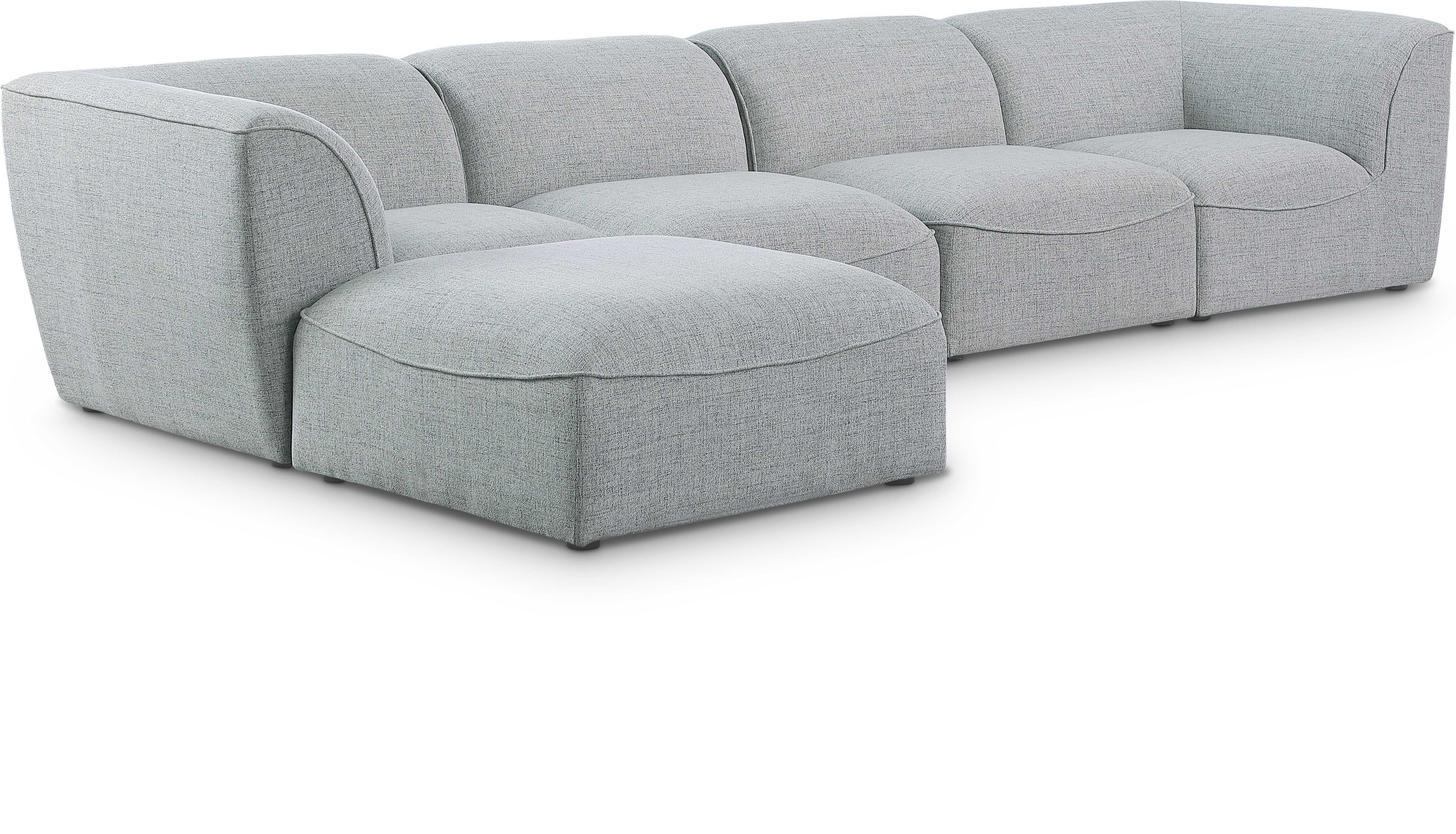 Miramar - 5 Piece Modular Sectional With Chaise - Gray