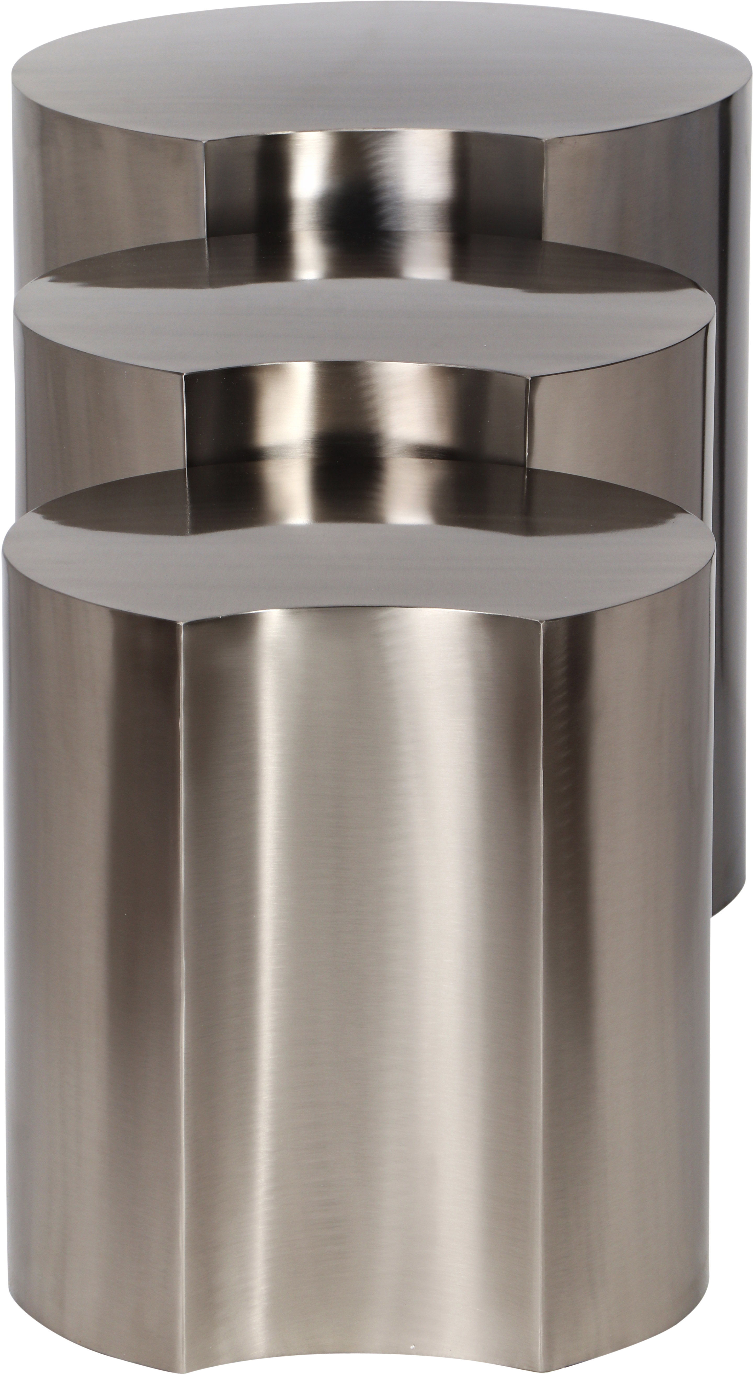 Dimple - 3 Piece Modular End Table - Silver