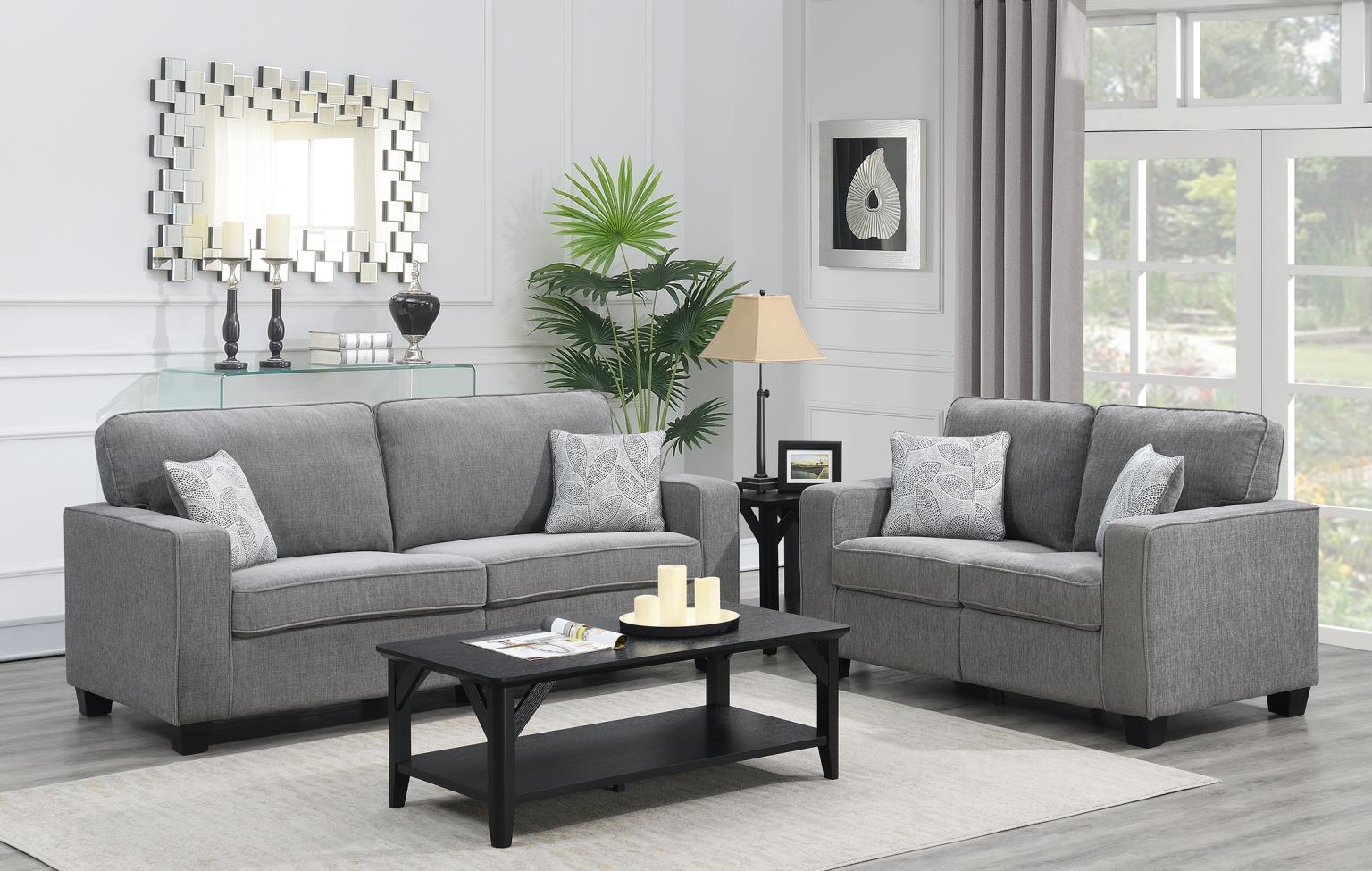 U511 - 2 Piece Living Room Set (Sofa & Loveseat) - Gray