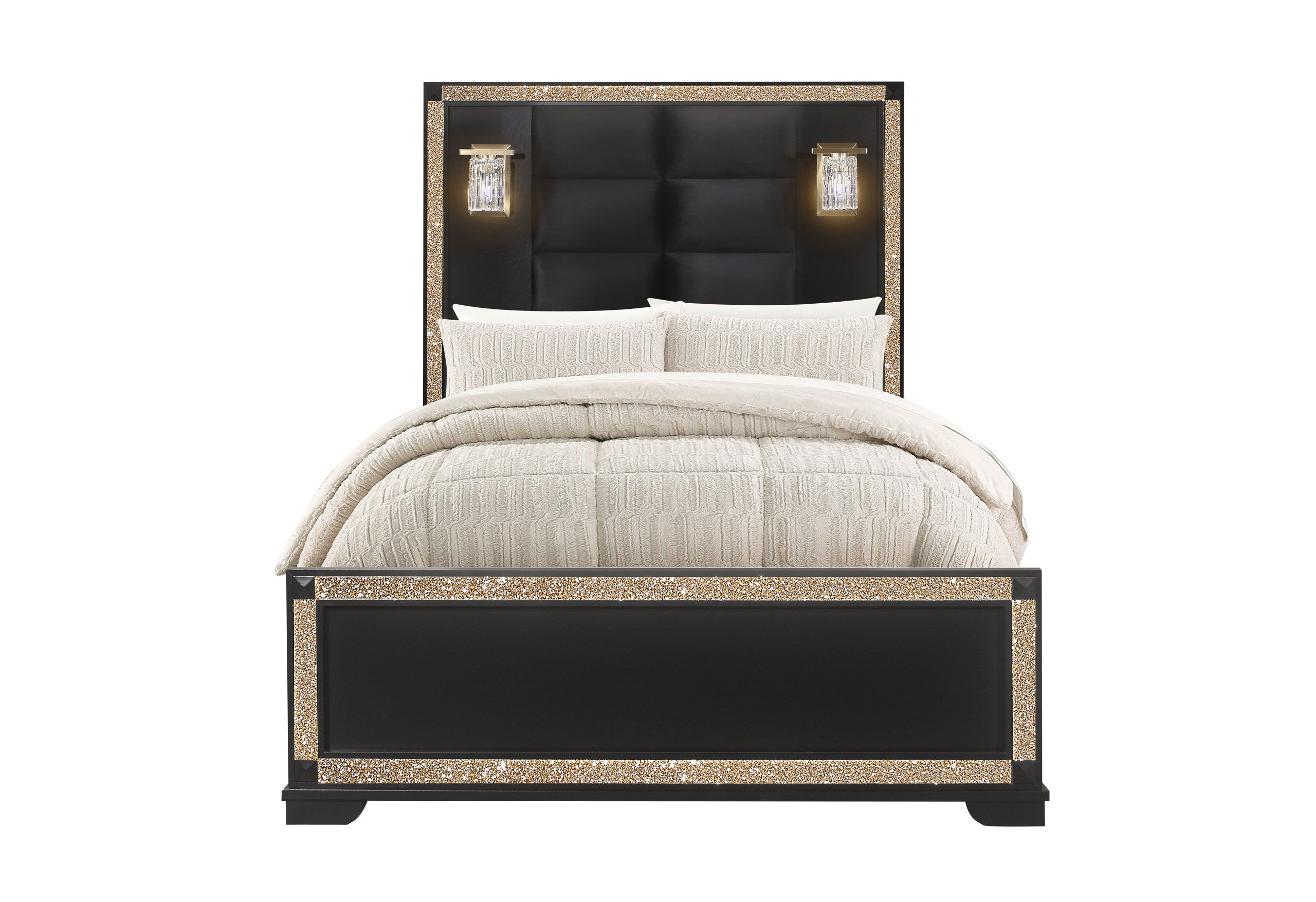 Full Bed With Lamps