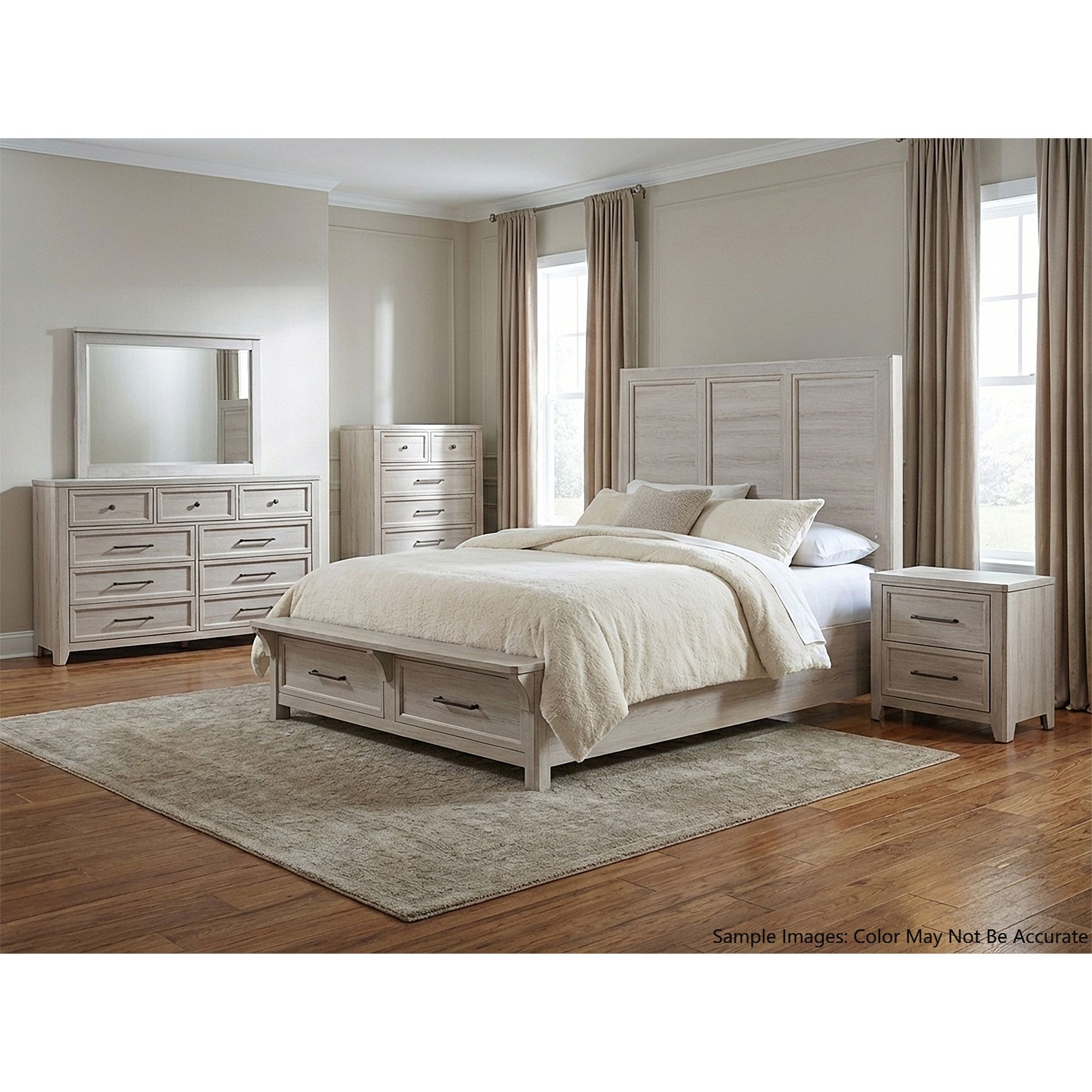 Rainier - King Storage Bed - Off-White